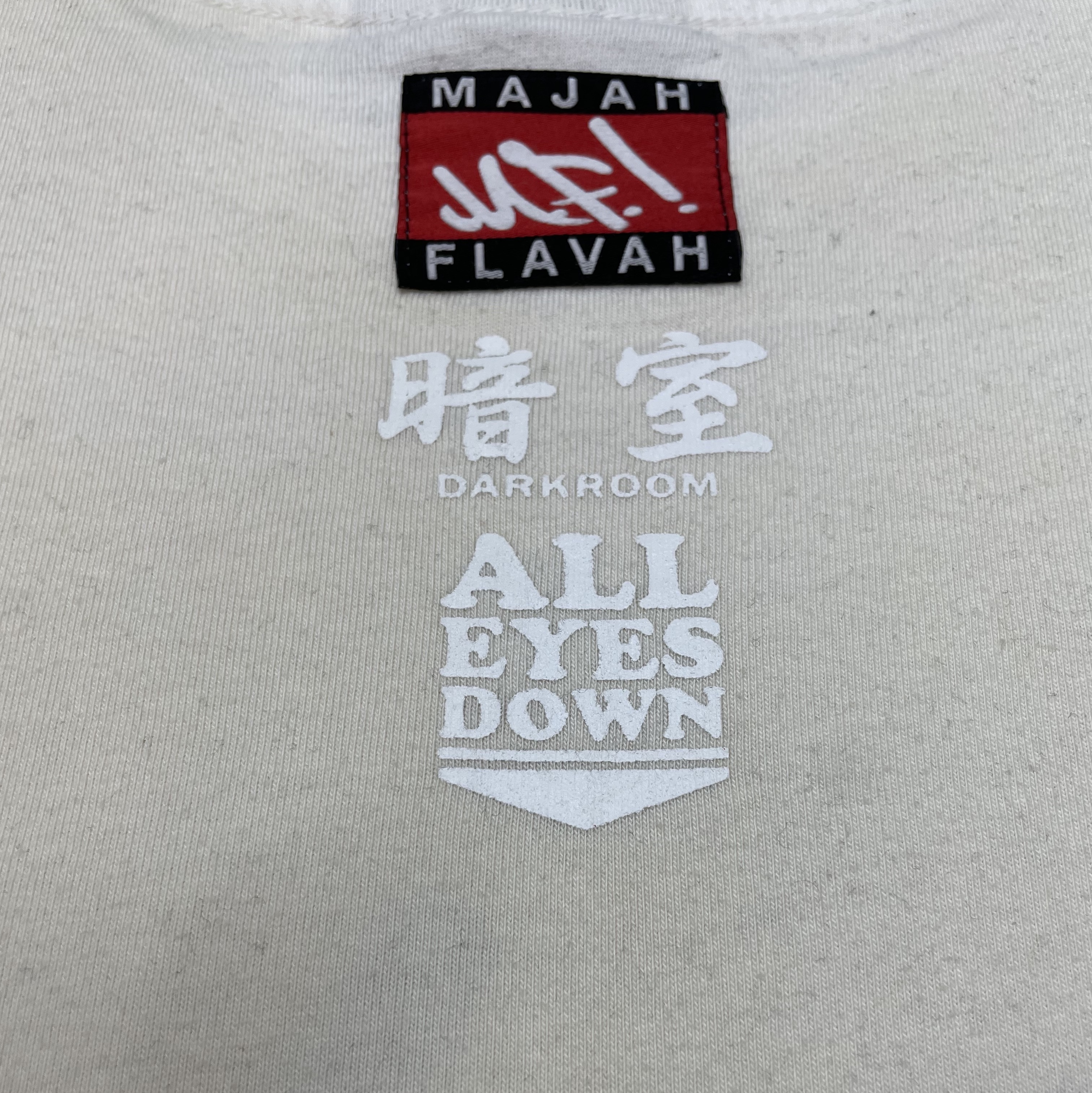 Darkr8m Studio x MF x All Eyes Down T-Shirt White 착용 스타일 - 2