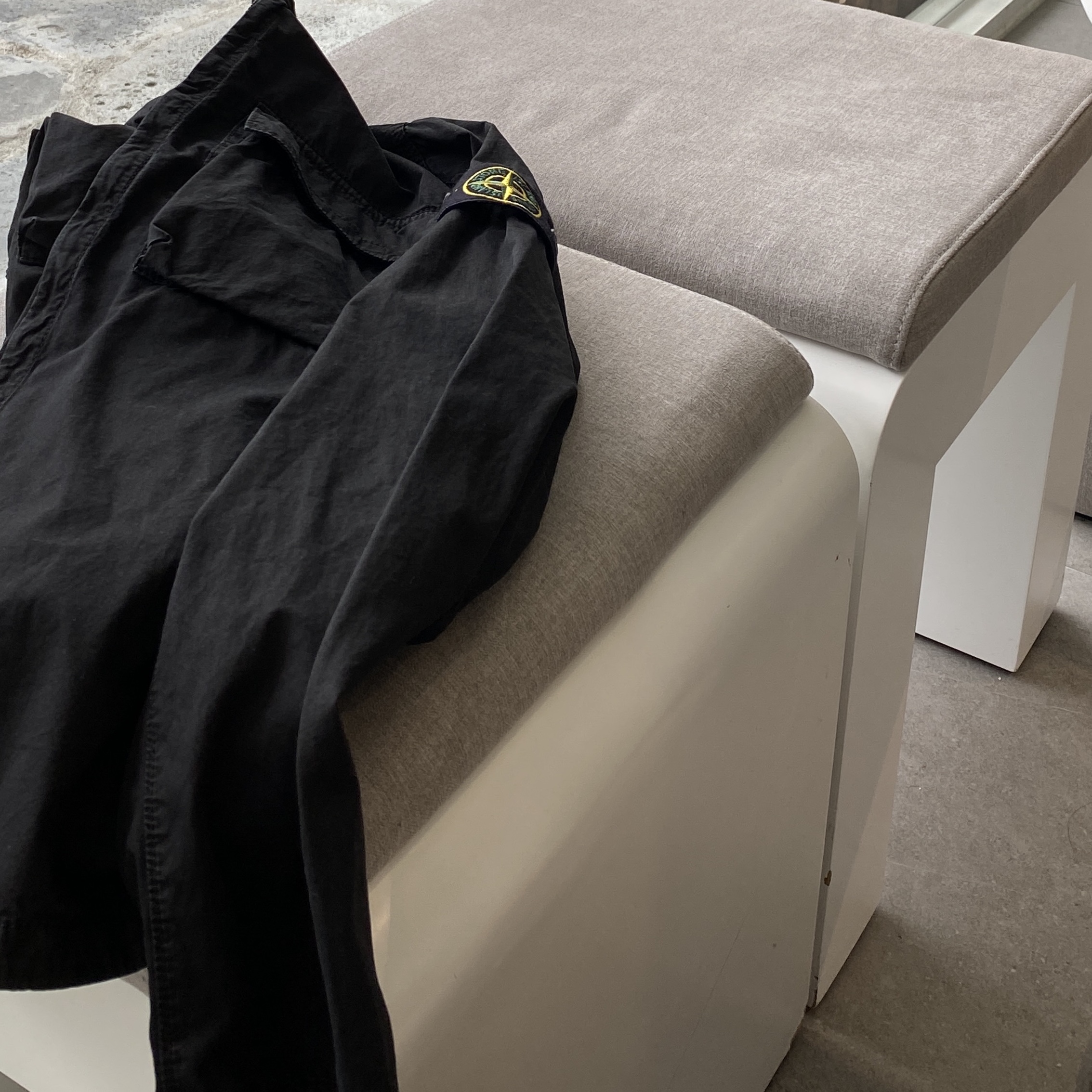 Stone Island 114WN T.CO+OLD Overshirt Black - 22SS 착용 스타일