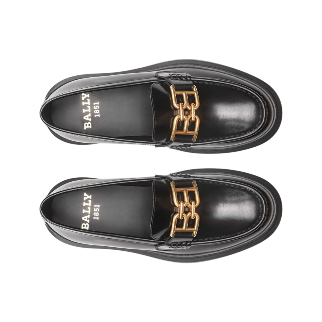 (W) 발리 조이아 플랫 레더 모카신 블랙((W) Bally Gioia Flat Leather Moccasins Black) - 2