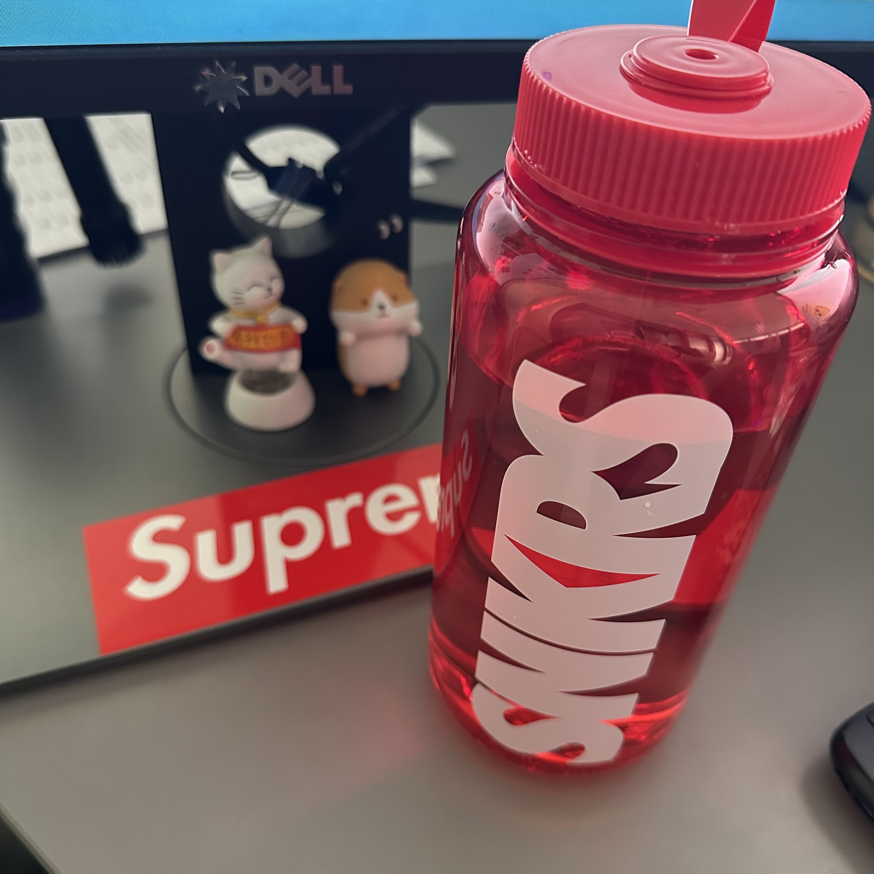 Nike SNKRS Water Bottle 0.9L Red 착용 스타일
