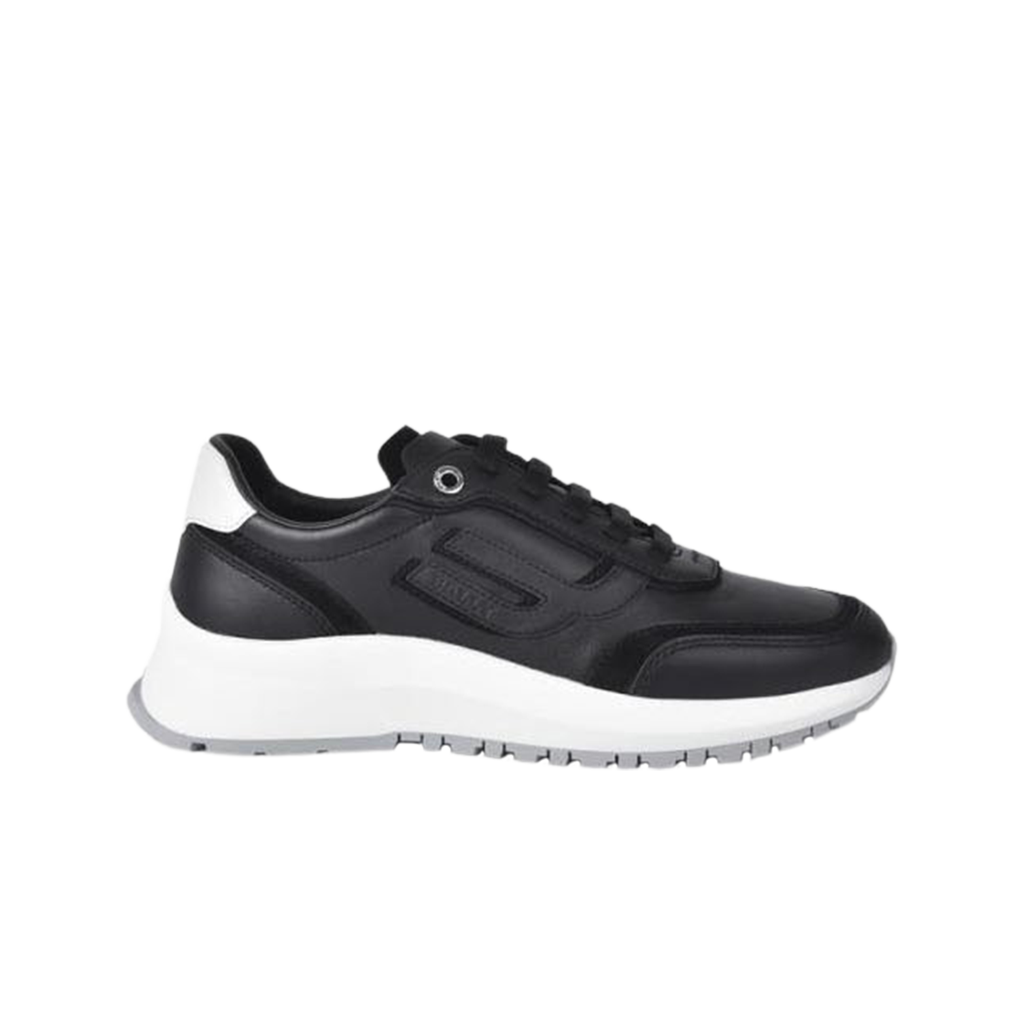(W) 발리 데미 레더 패브릭 스니커즈 블랙 화이트((W) Bally Demmy Leather Fabric Sneakers Black White) - 1