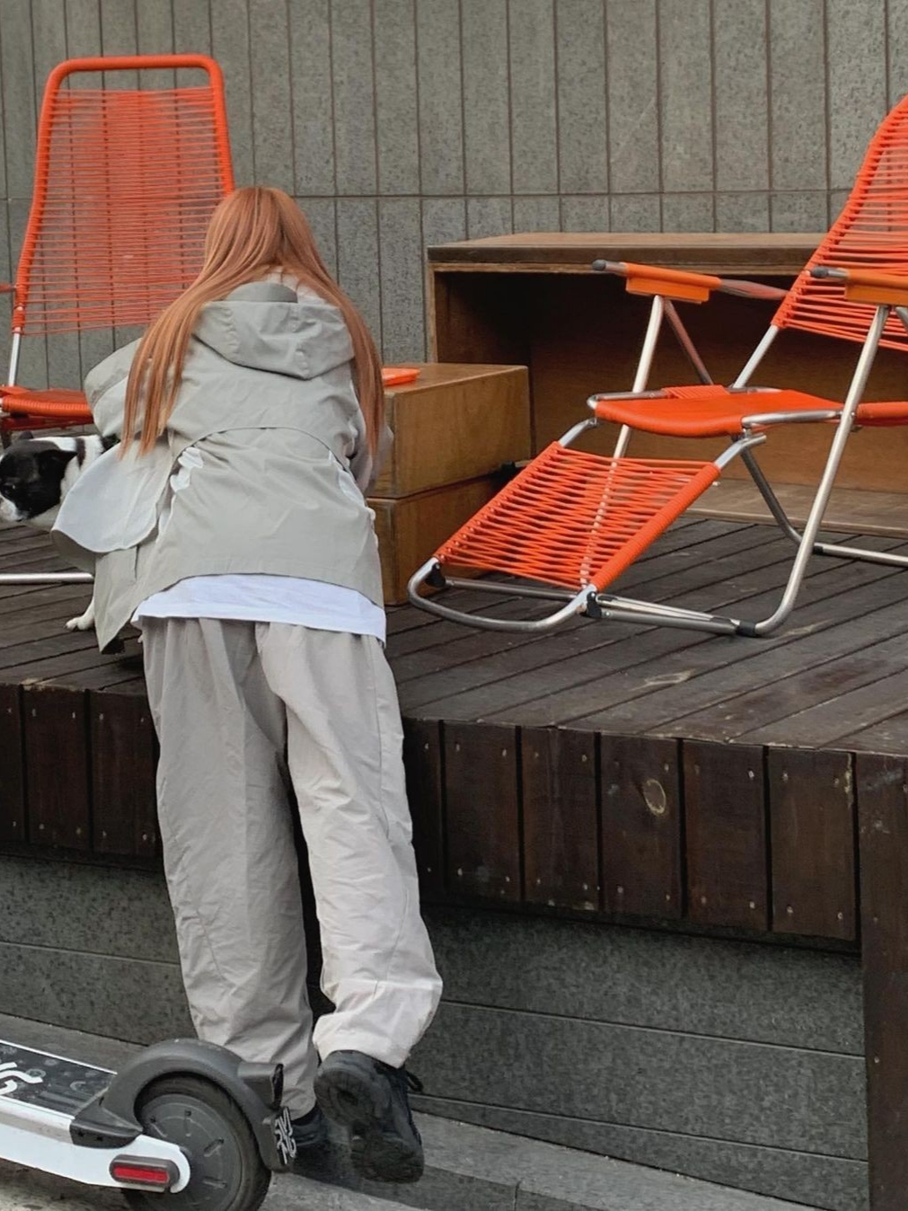 Art Of Field Assembled Jacket Beige, Art Of Field Side Zipper Balloon Pants Deep Beige 착용 스타일 - 2