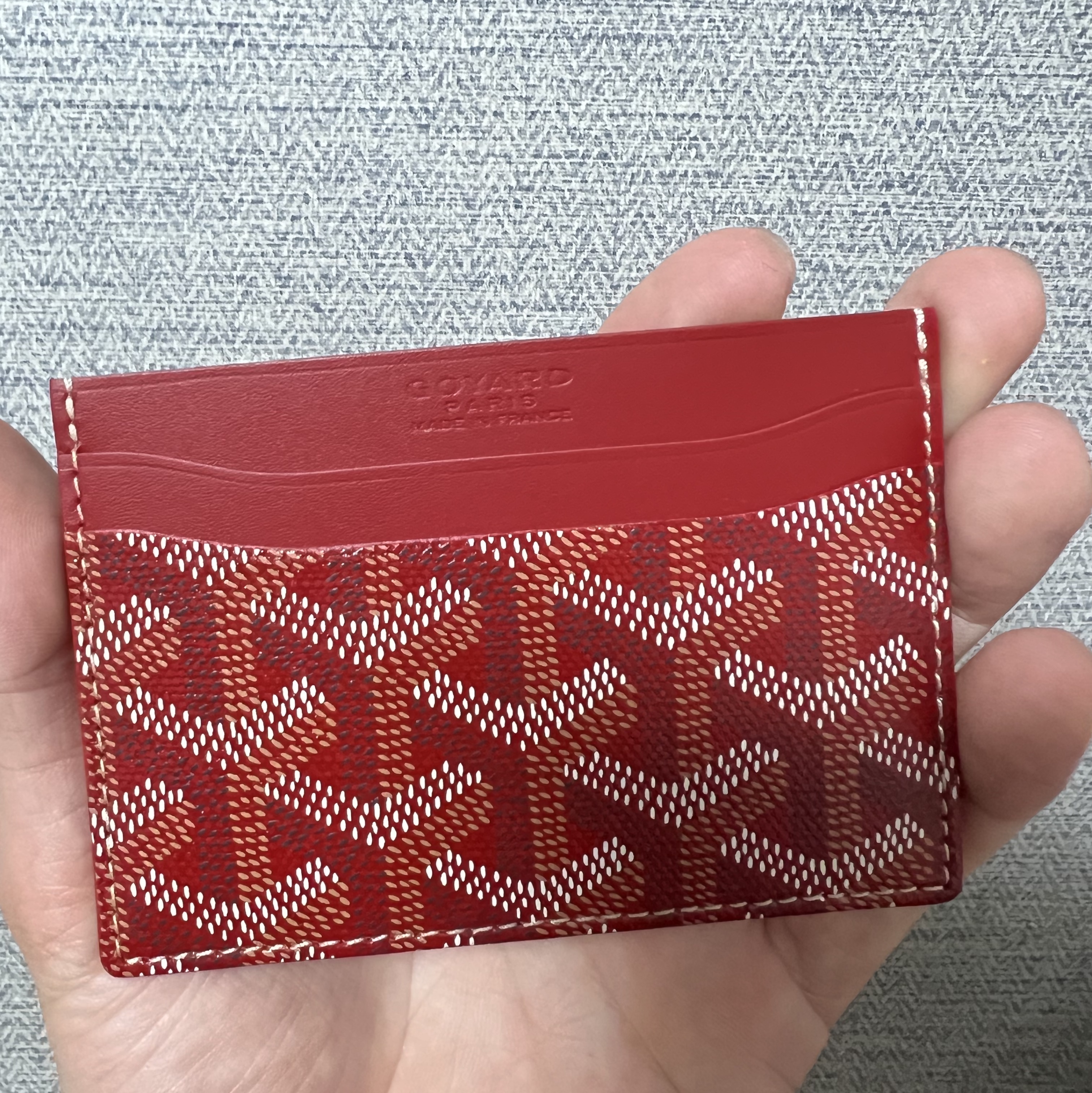Goyard Saint Sulpice Card Holder Red 착용 스타일 - 2