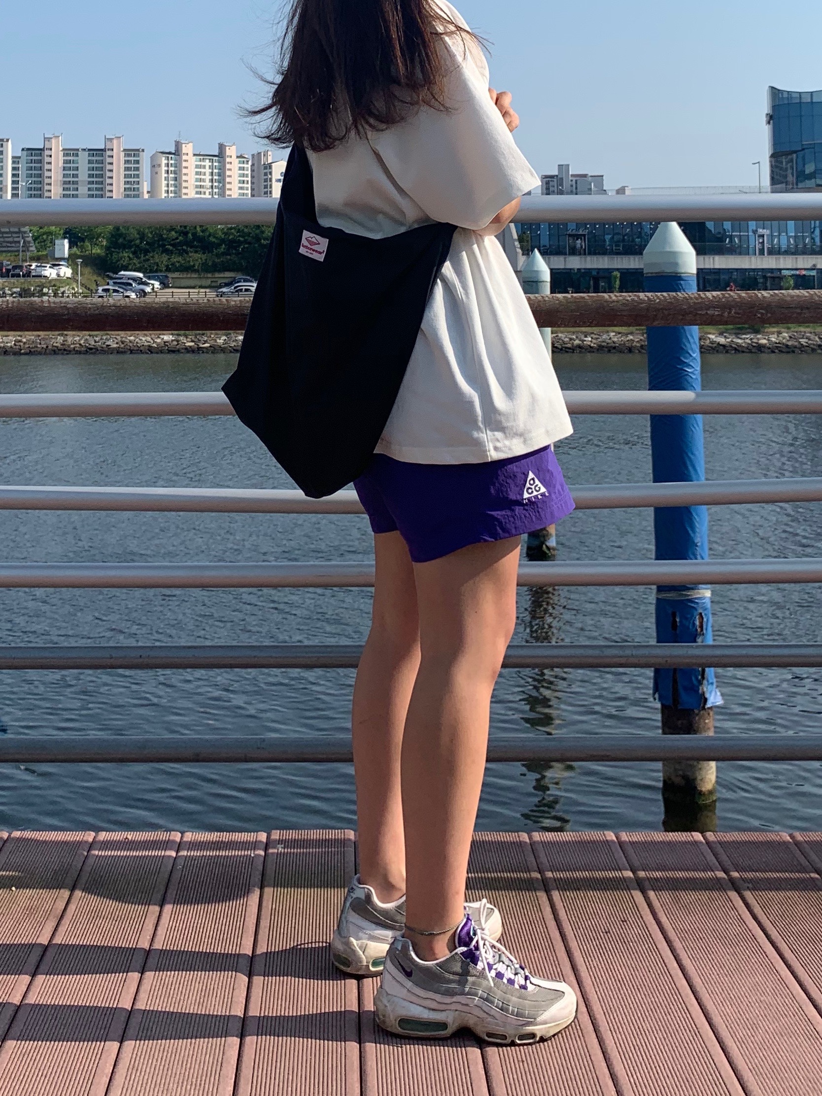 (W) Nike Air Max 95 Grape 2018 착용 스타일