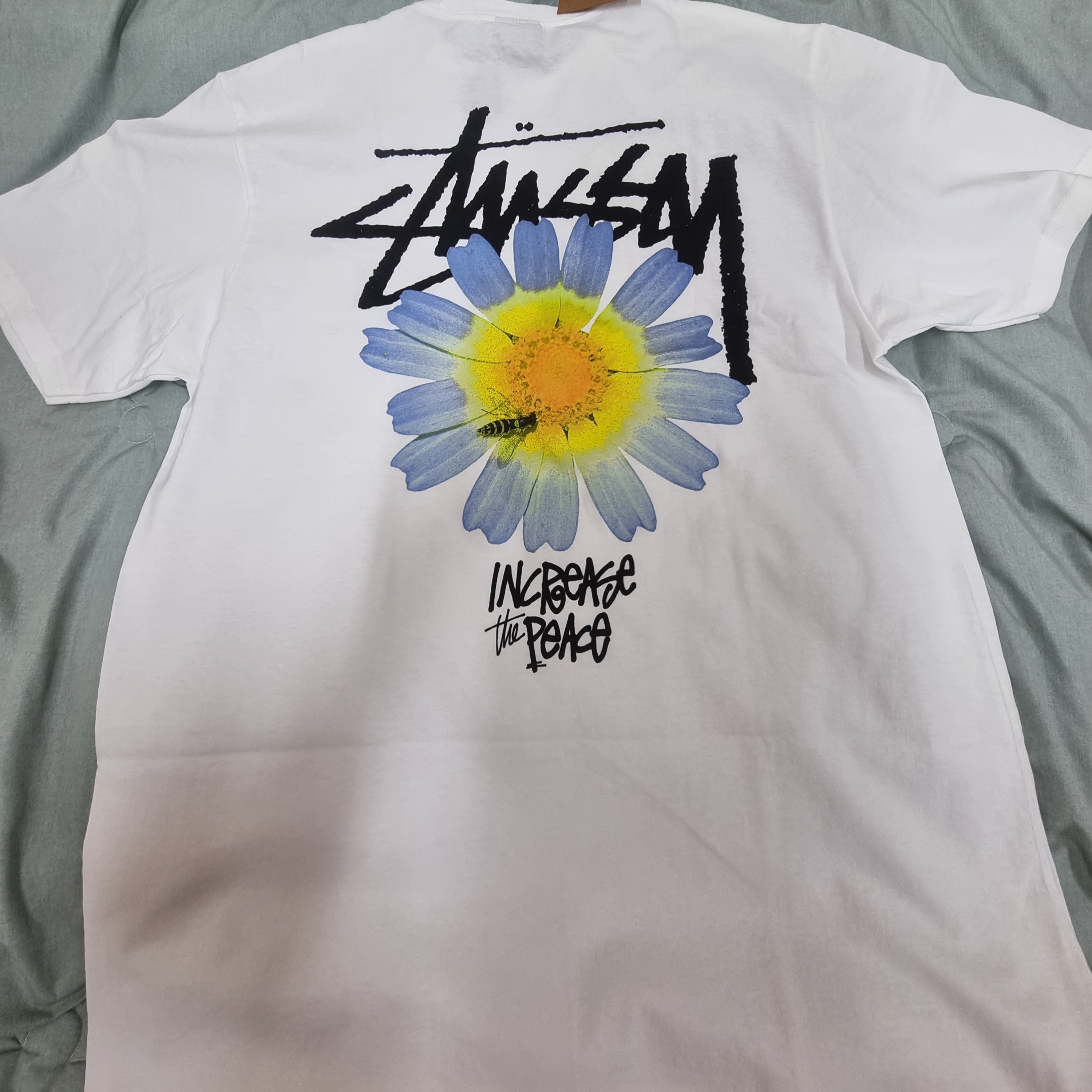Stussy ITP Flower T-Shirt White 착용 스타일 - 1