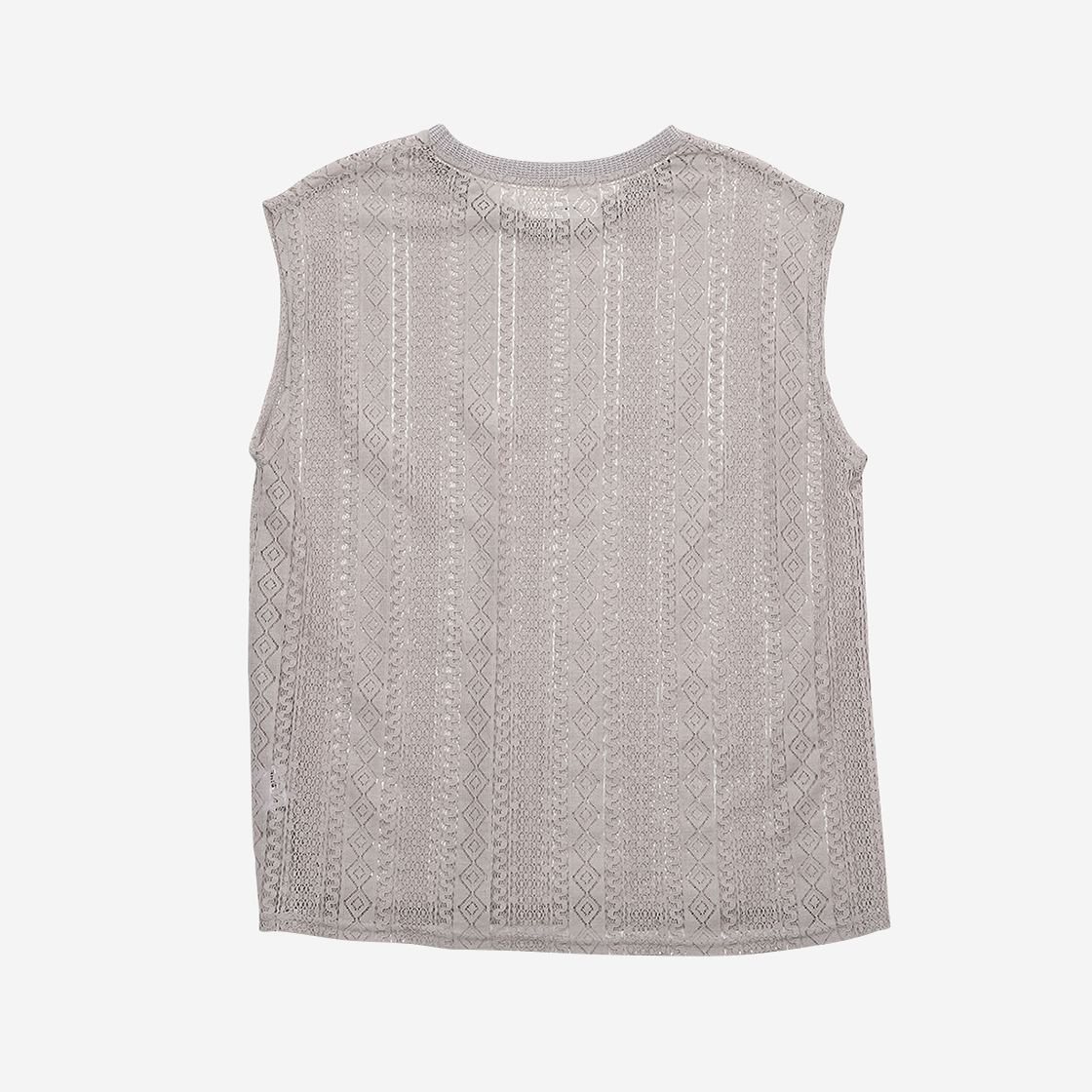 알렌느 니트 립 크로쉐 슬리브리스 그레이(Haleine Knit Rip Crocher Sleeveless Grey) - 2