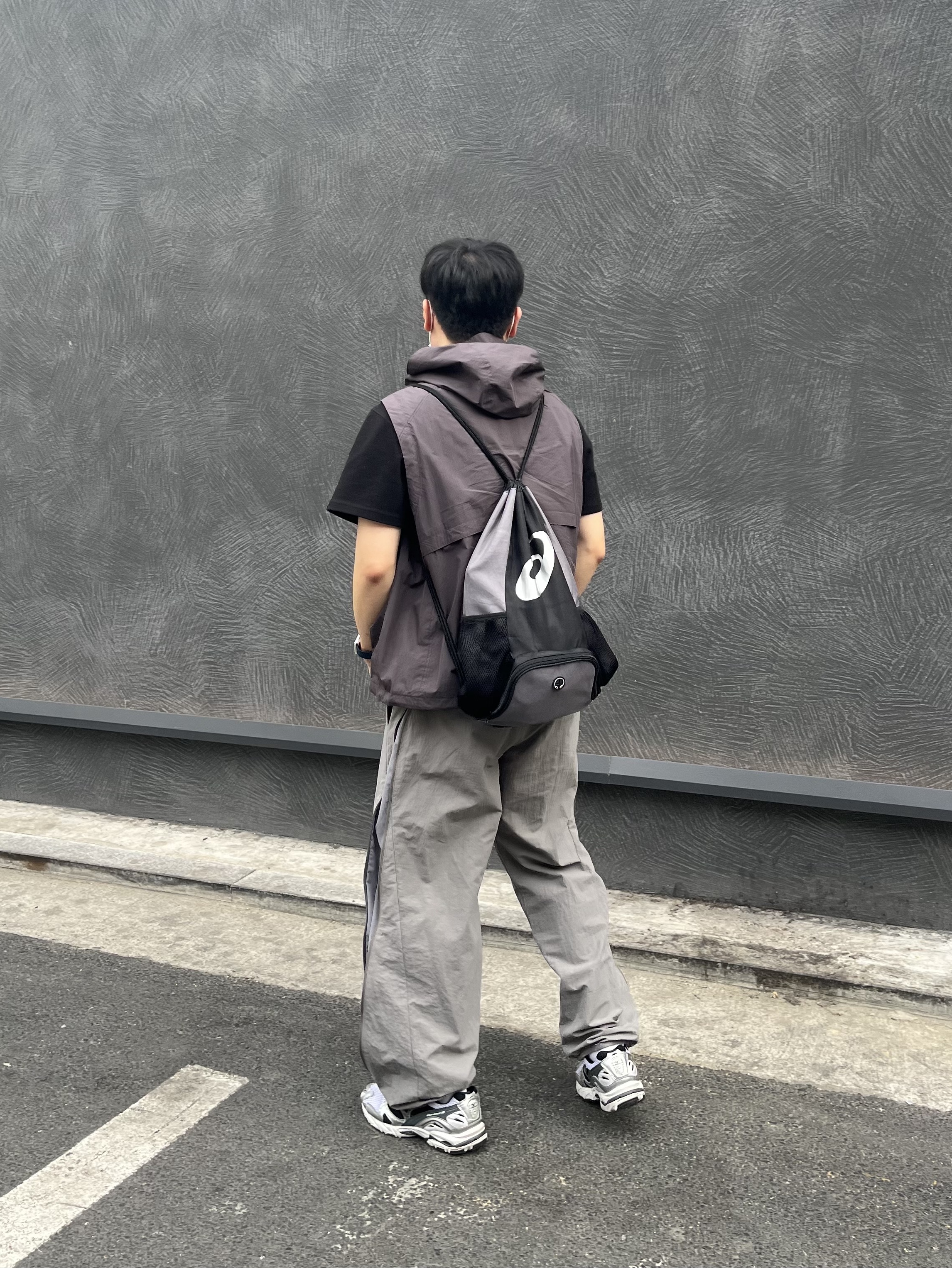 Sansan Gear Zipper Pants Gray - 22SS 착용 스타일 - 1