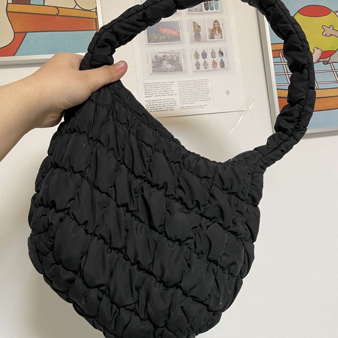 COS Quilted Mini Bag Black 착용 스타일