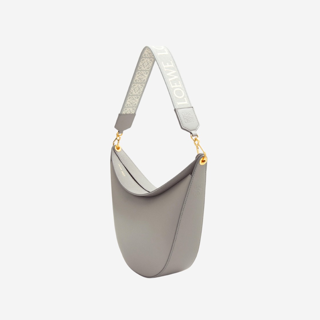 Loewe Luna Bag in Satin Calfskin and Jacquard Pearl Grey 상세 이미지 2