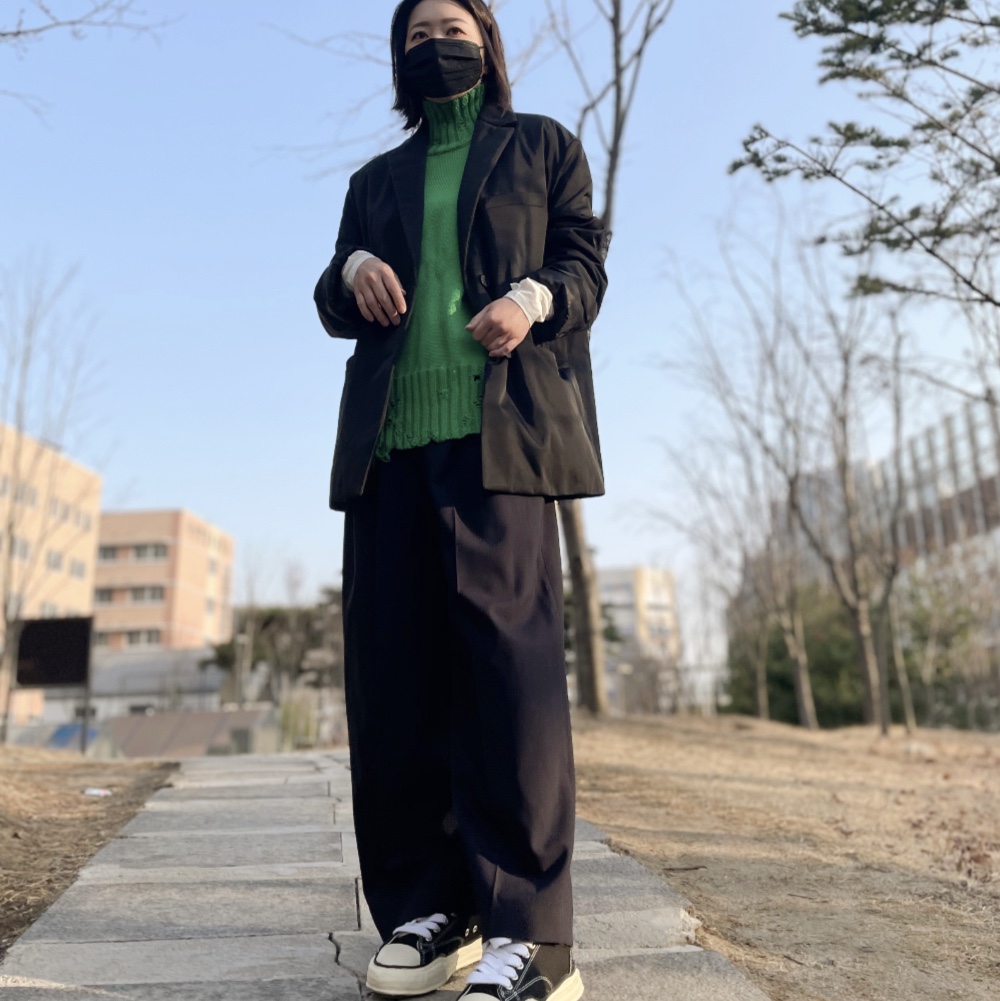 Maison Mihara Yasuhiro Peterson VL OG Sole Canvas Low-top Sneakers Black 착용 스타일