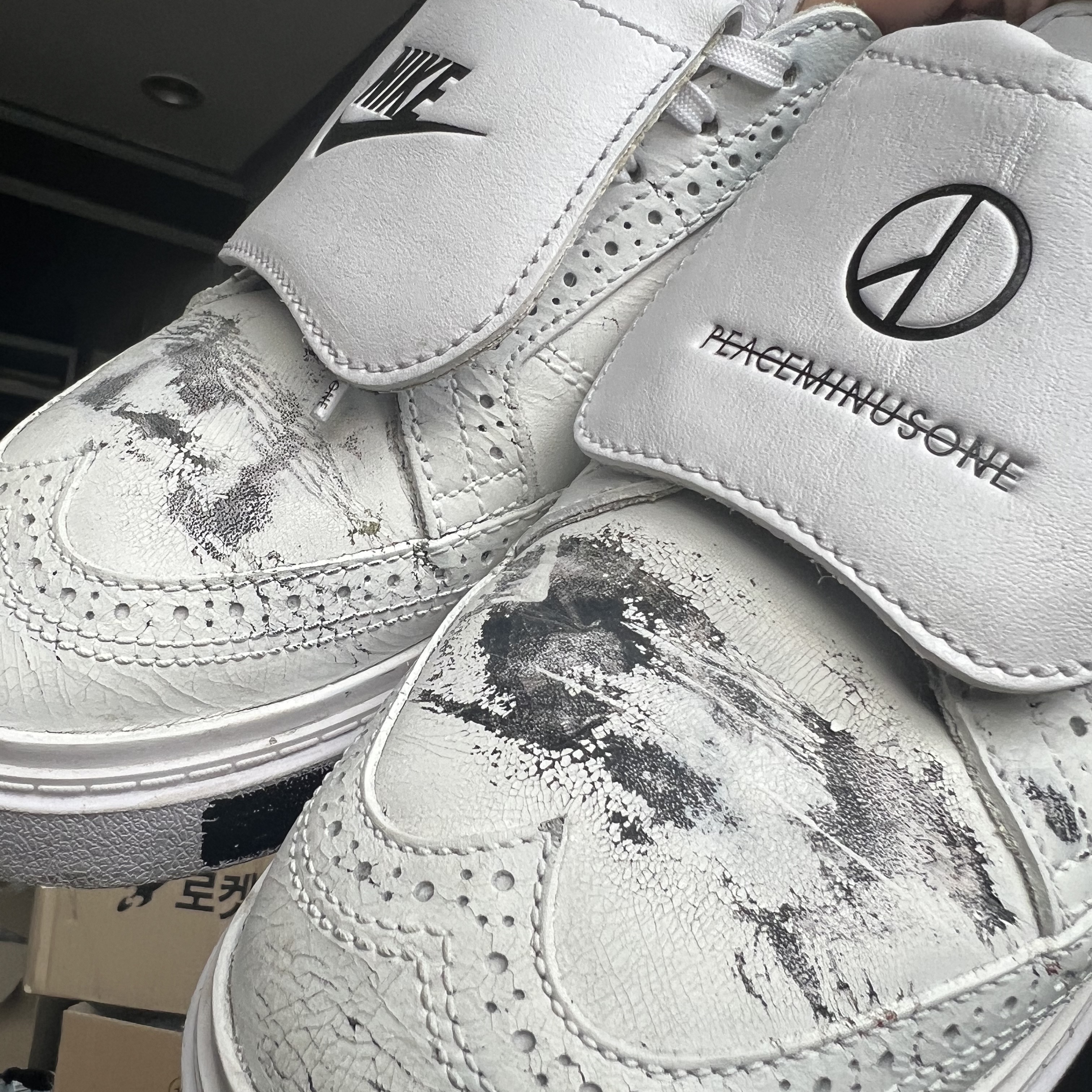Nike x Peaceminusone Kwondo1 White 착용 스타일 - 2