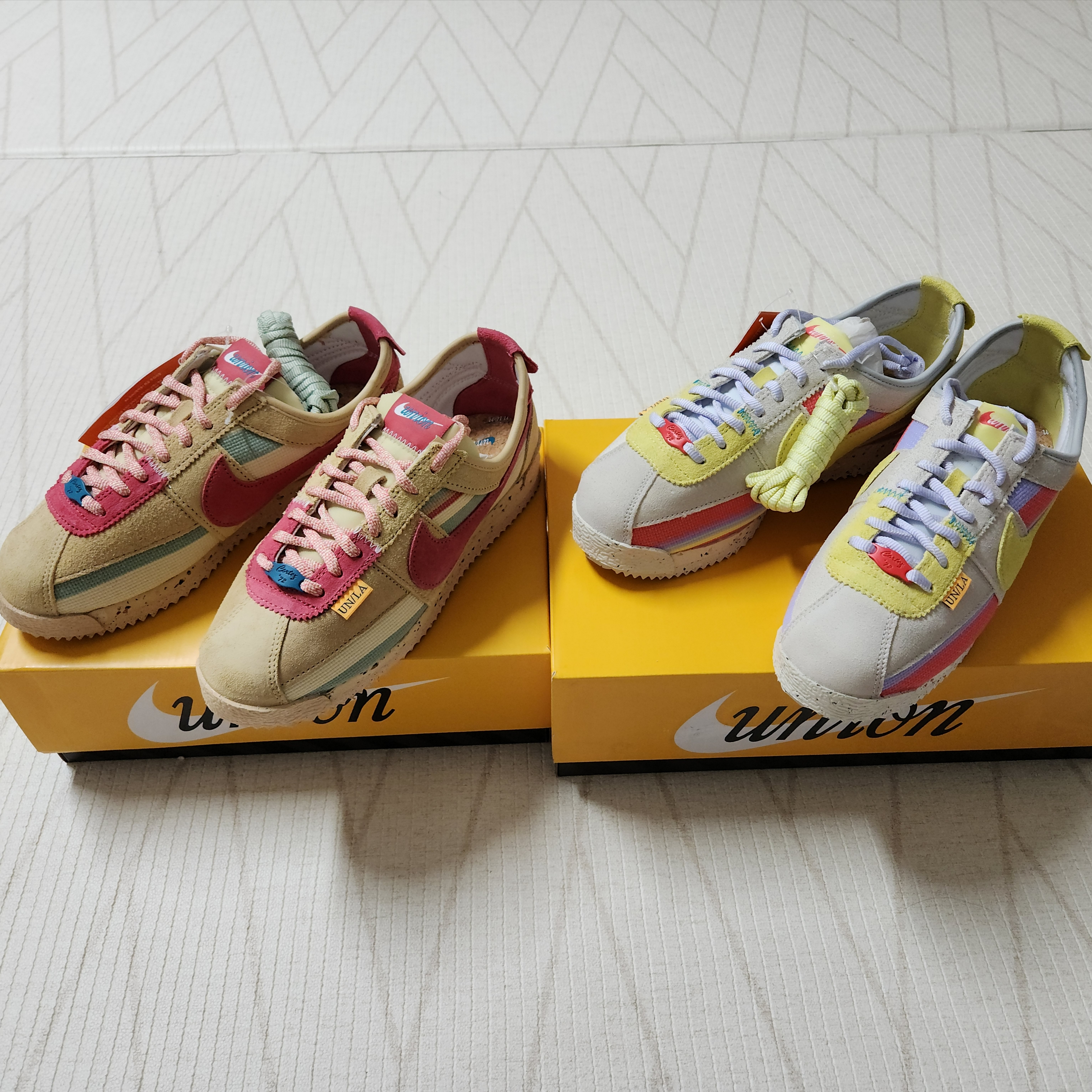 Nike x Union Cortez SP Sesame, Nike x Union Cortez SP Lemon Frost 착용 스타일