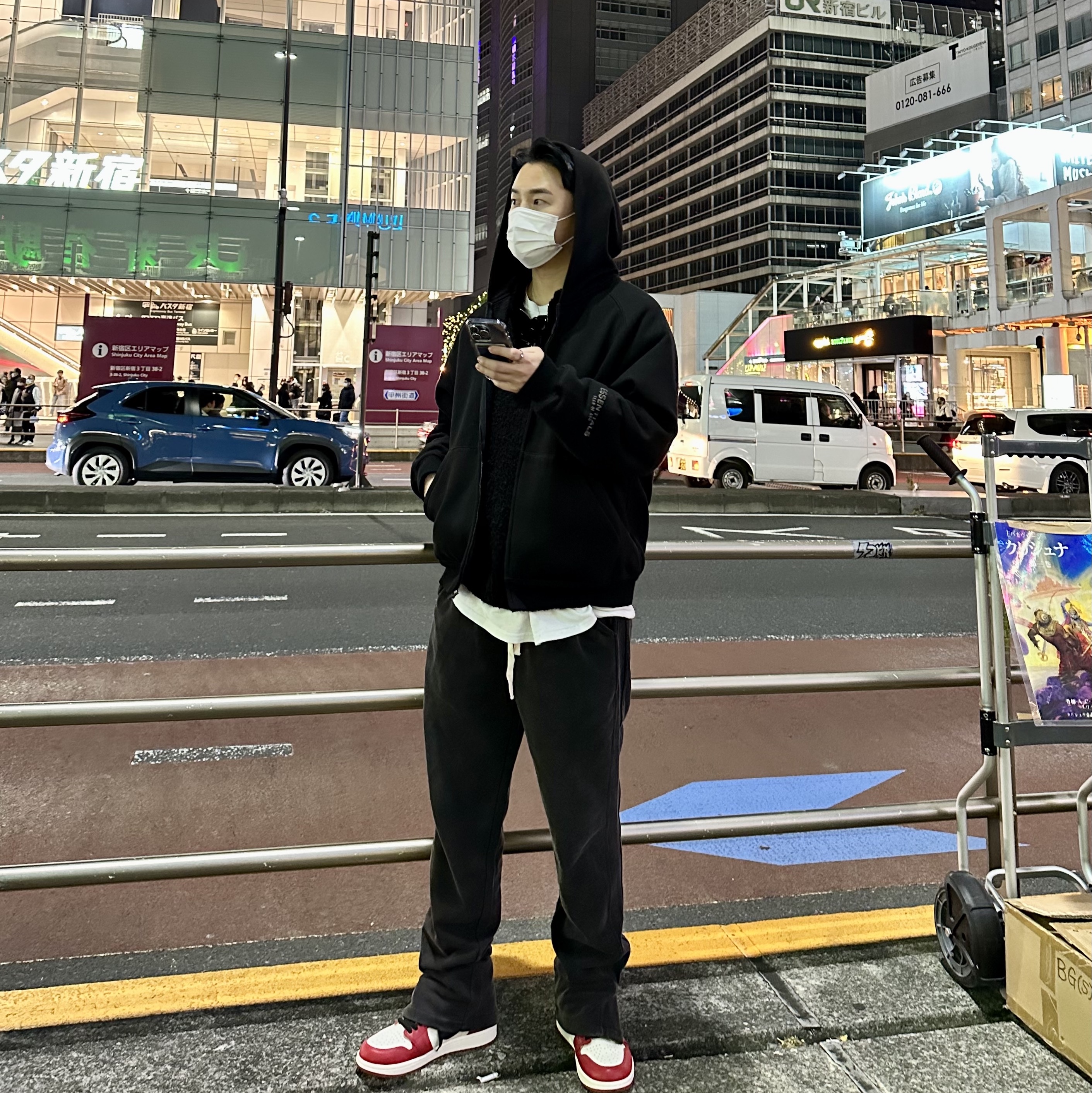 Jordan 1 Retro High OG Chicago 2022, Essentials 3D Silicon Applique Full Zip Up Hoodie Dark Slate/Stretch Limo/Black - 20SS 착용 스타일 - 1