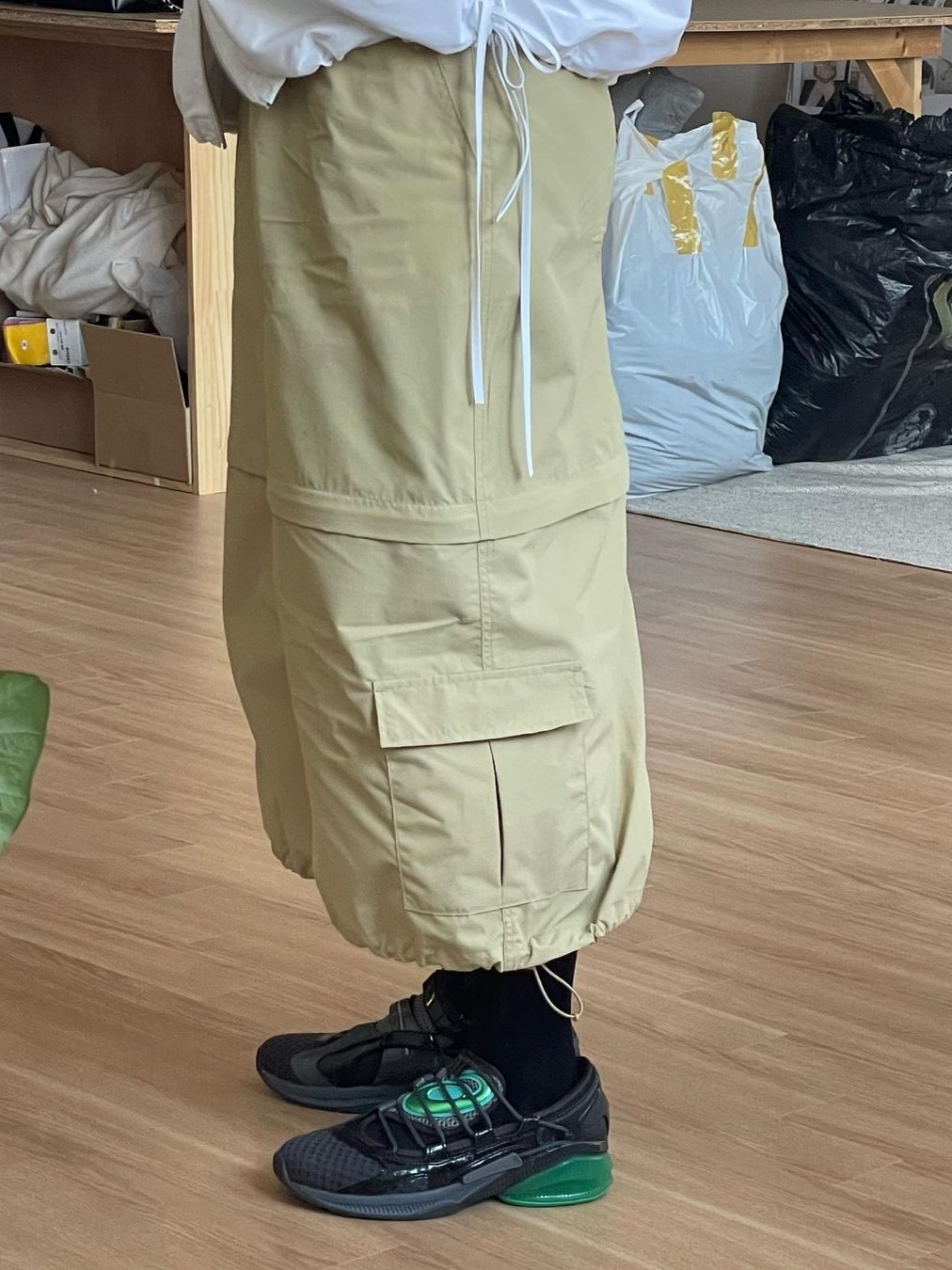 Saenginstudios Women Saengin 2Way Cargo Skirt Yellow 착용 스타일 - 2