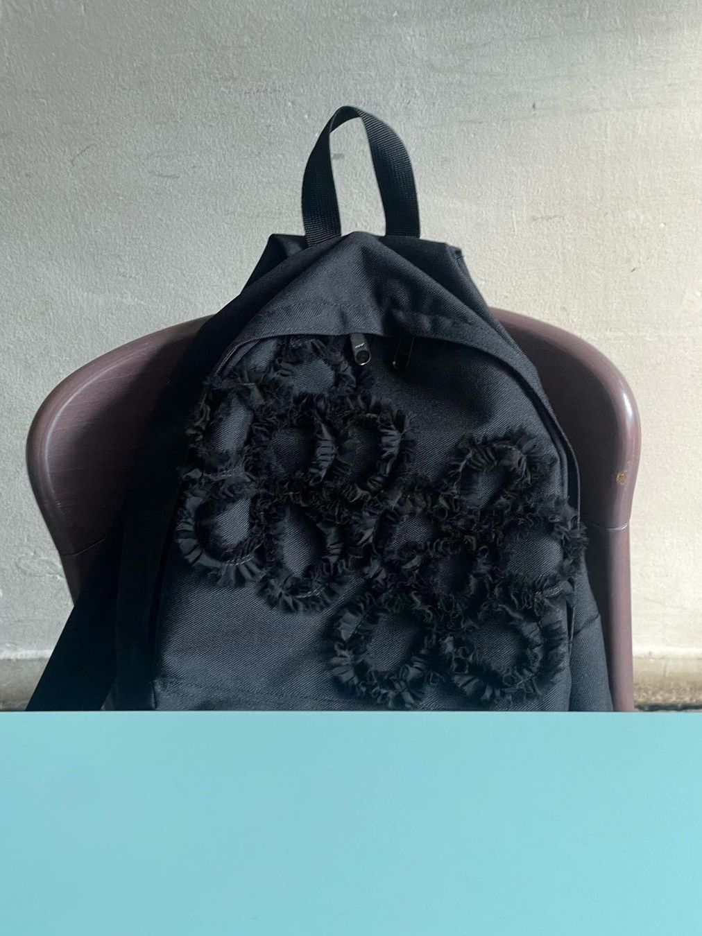 Saenginstudios Women Flower Lace Backpack Black 착용 스타일