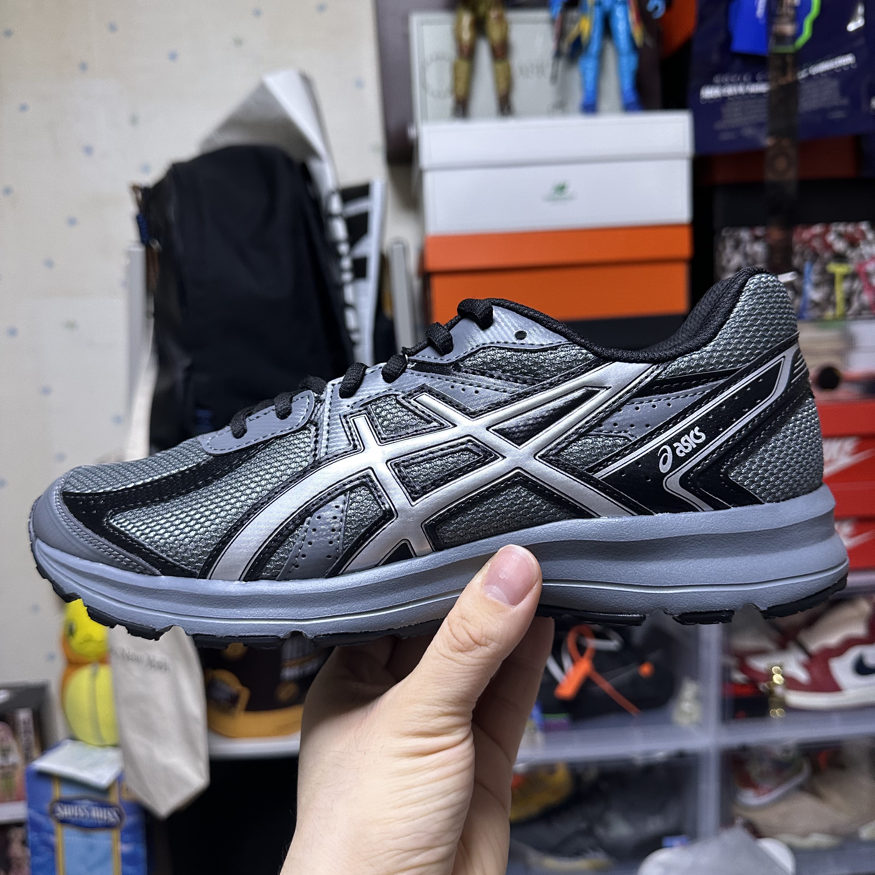 Asics Jog 100 S Steel Grey - 2E Wide 착용 스타일