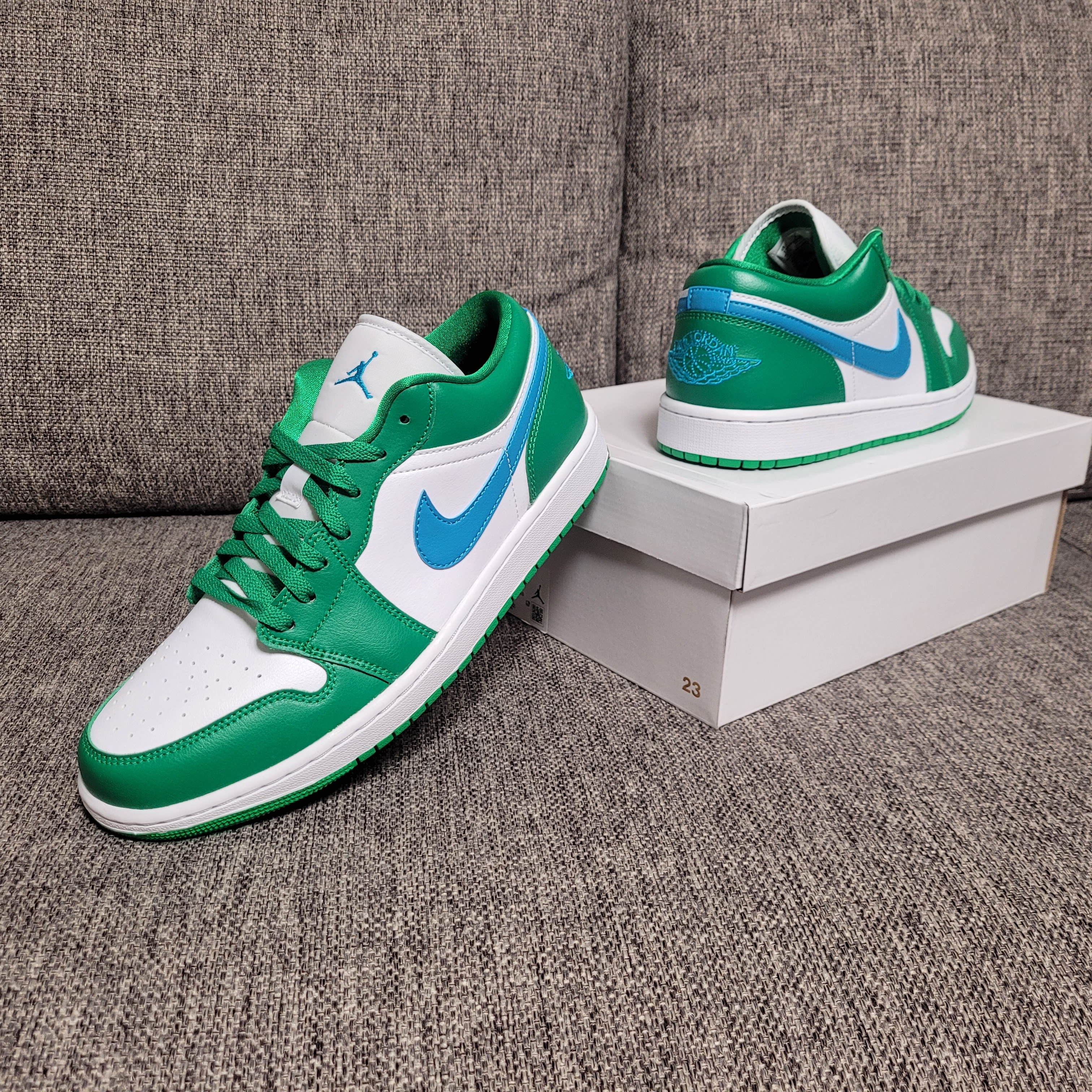 (W) Jordan 1 Low Lucky Green 착용 스타일 - 4