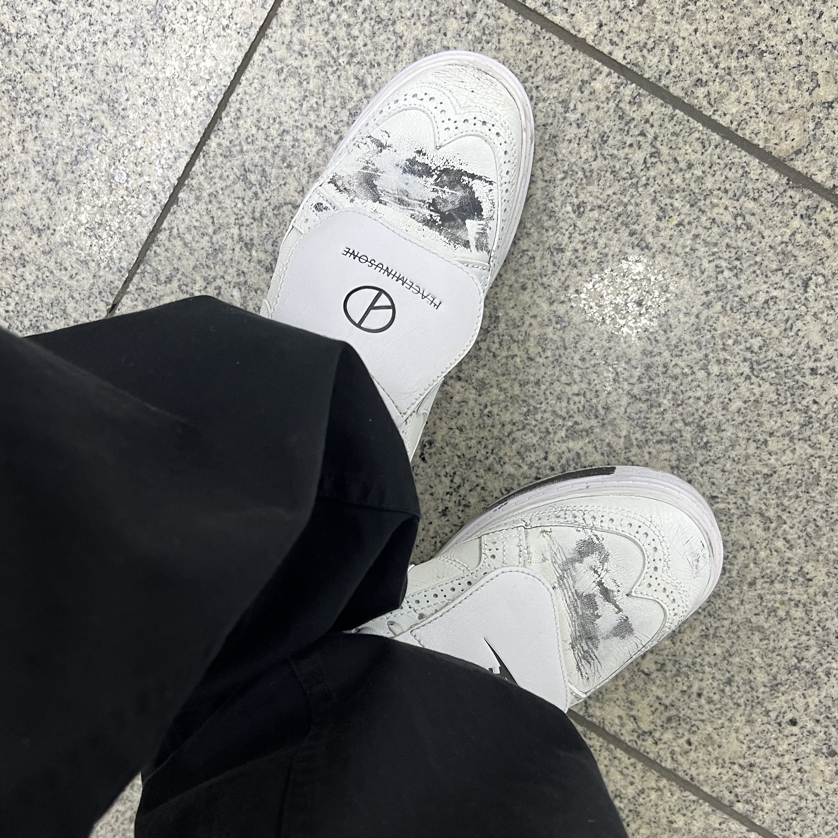 Nike x Peaceminusone Kwondo1 White 착용 스타일 - 1