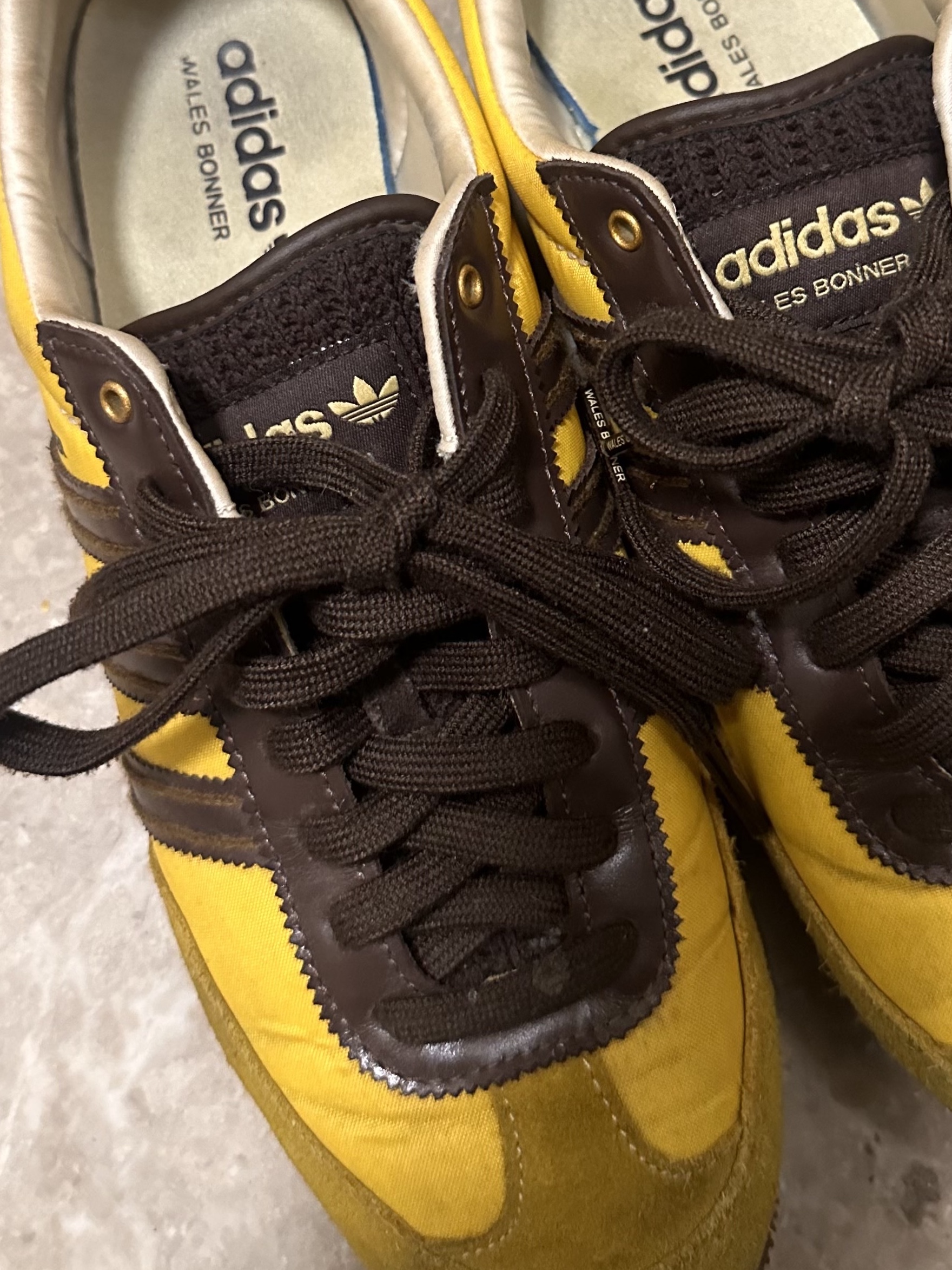 Adidas x Wales Bonner Japan Shoes Hazy Yellow Dark Brown 착용 스타일 - 2