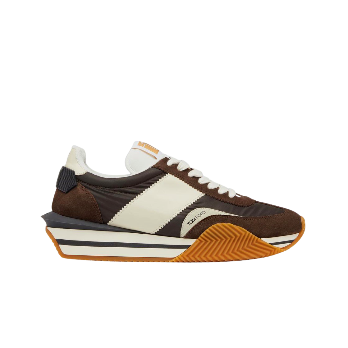 톰포드 스웨이드 테크니컬 패브릭 제임스 스니커즈 에보니 아이보리 크림(Tom Ford Suede Technical Fabric James Sneakers Ebony Ivory Cream) - 1