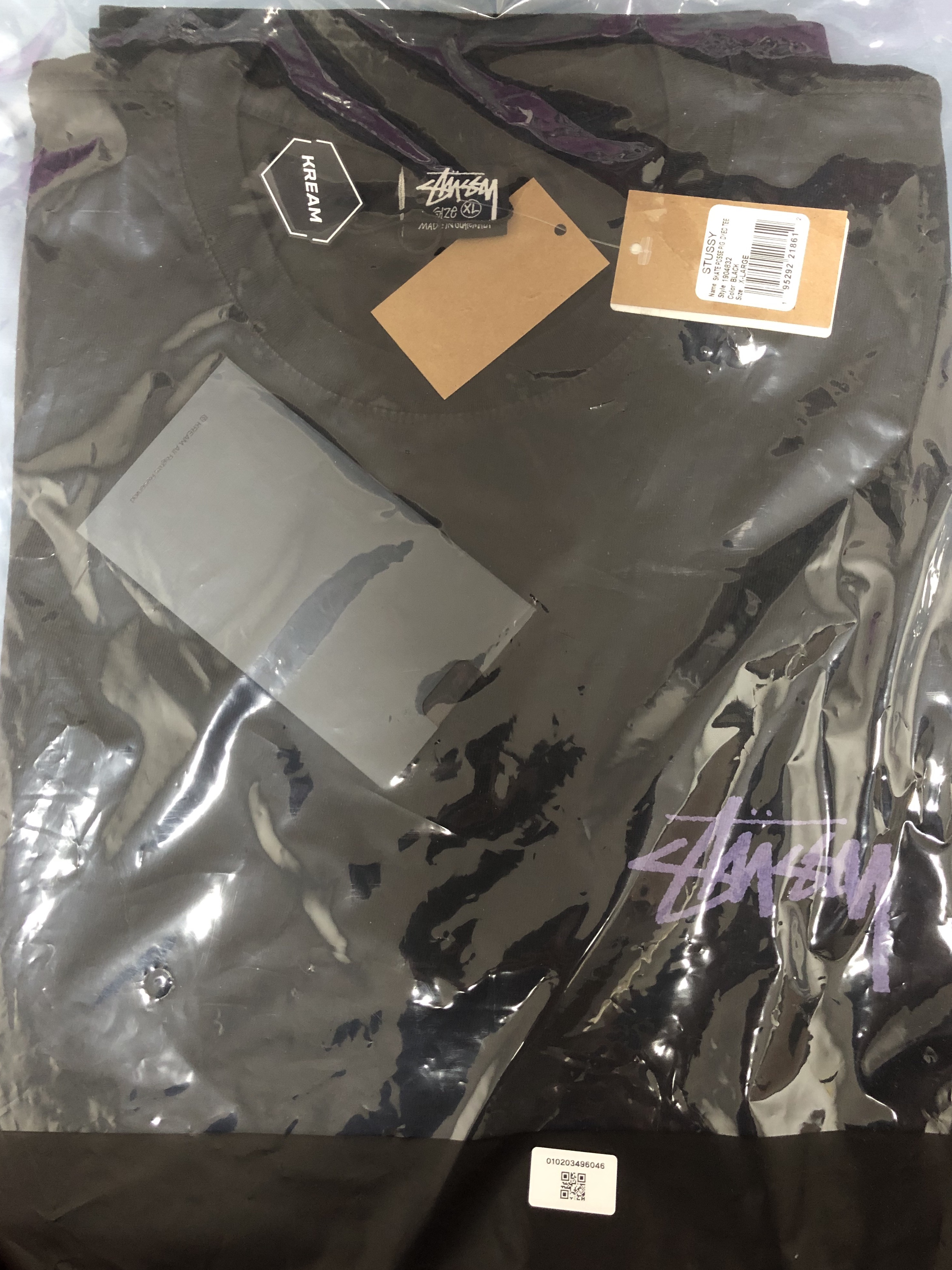 Stussy Skate Posse Pigment Dyed T-Shirt Black 착용 스타일