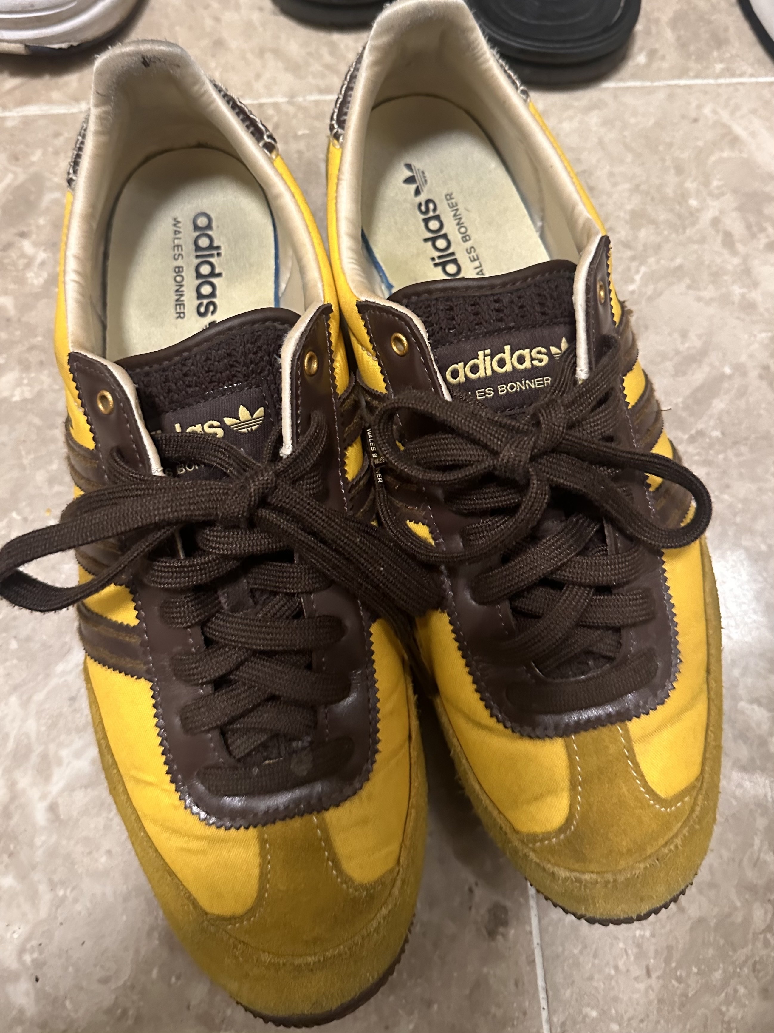 Adidas x Wales Bonner Japan Shoes Hazy Yellow Dark Brown 착용 스타일 - 1