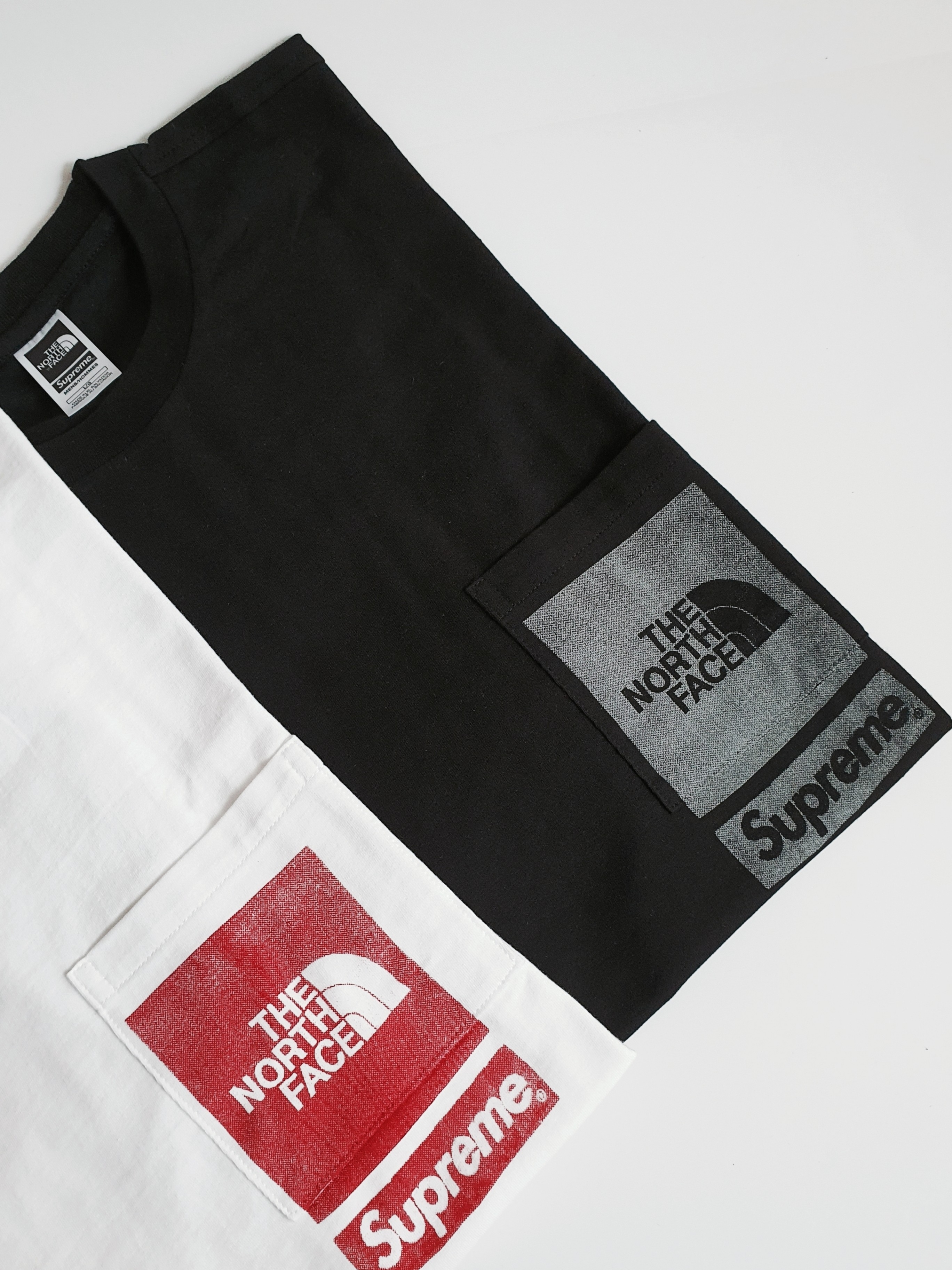 Supreme x The North Face Printed Pocket T-Shirt White - 23SS, Supreme x The North Face Printed Pocket T-Shirt Black - 23SS 착용 스타일 - 2