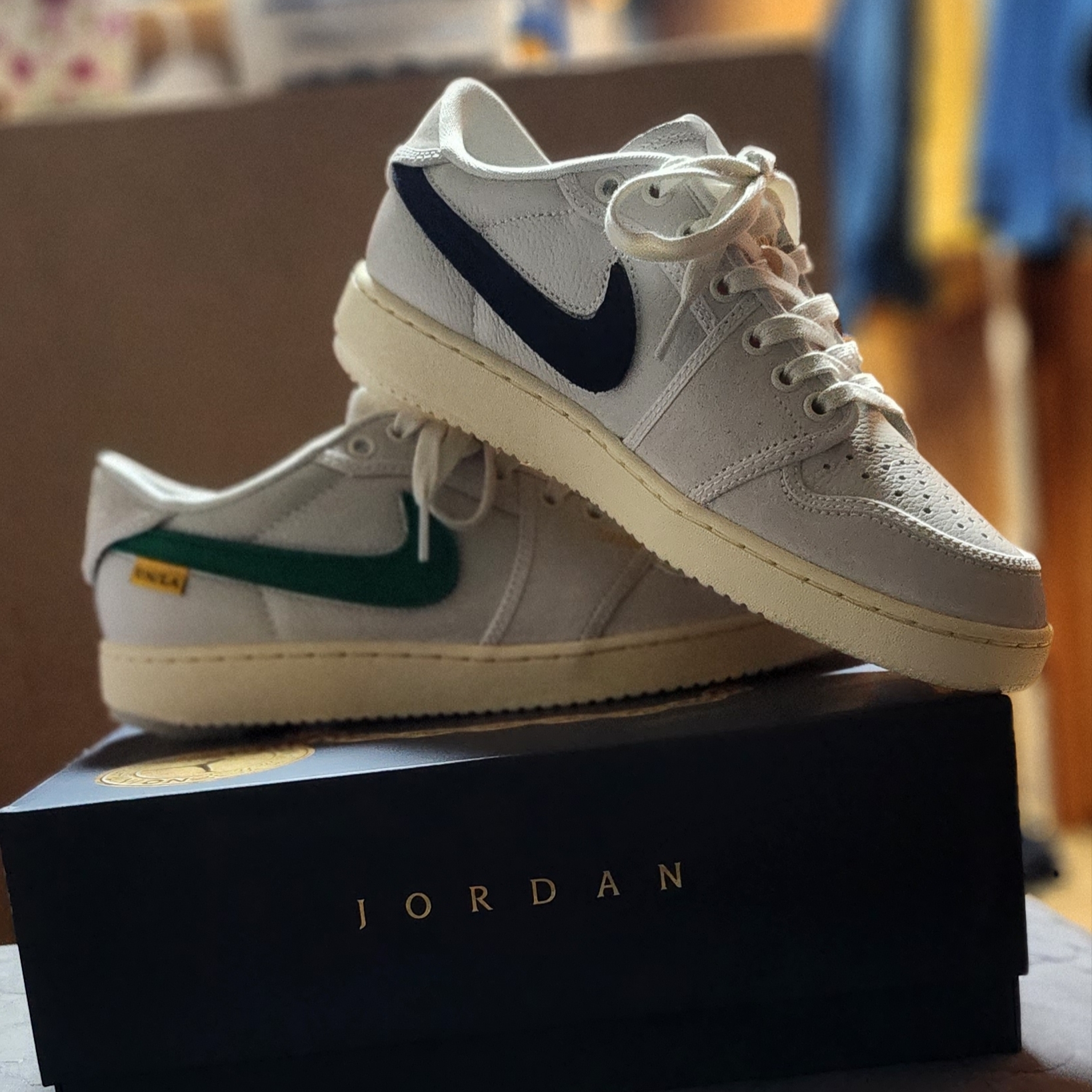 Jordan 1 x Union KO Low Sail Neutral Grey 착용 스타일 - 1