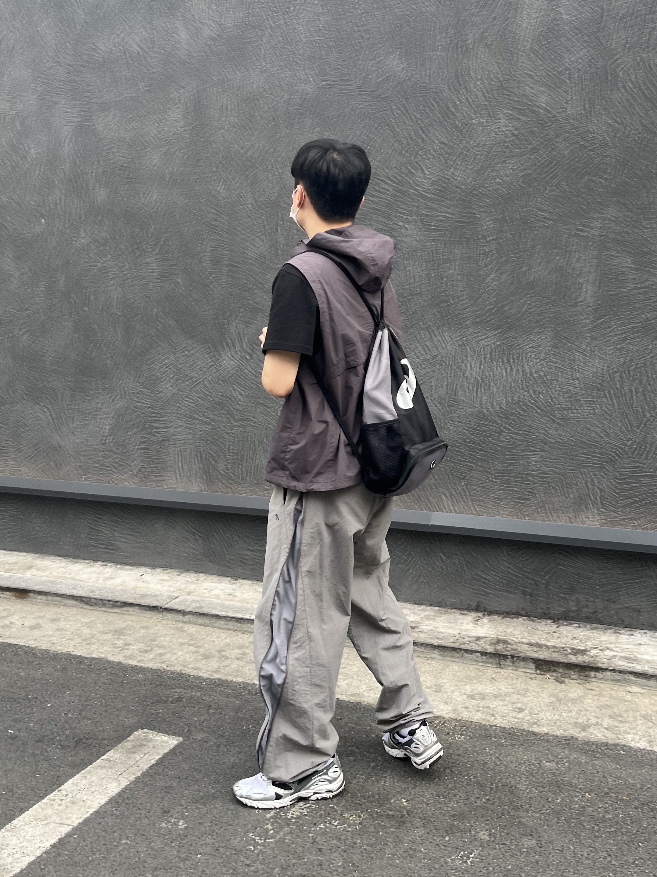 Sansan Gear Zipper Pants Gray - 22SS 착용 스타일 - 2