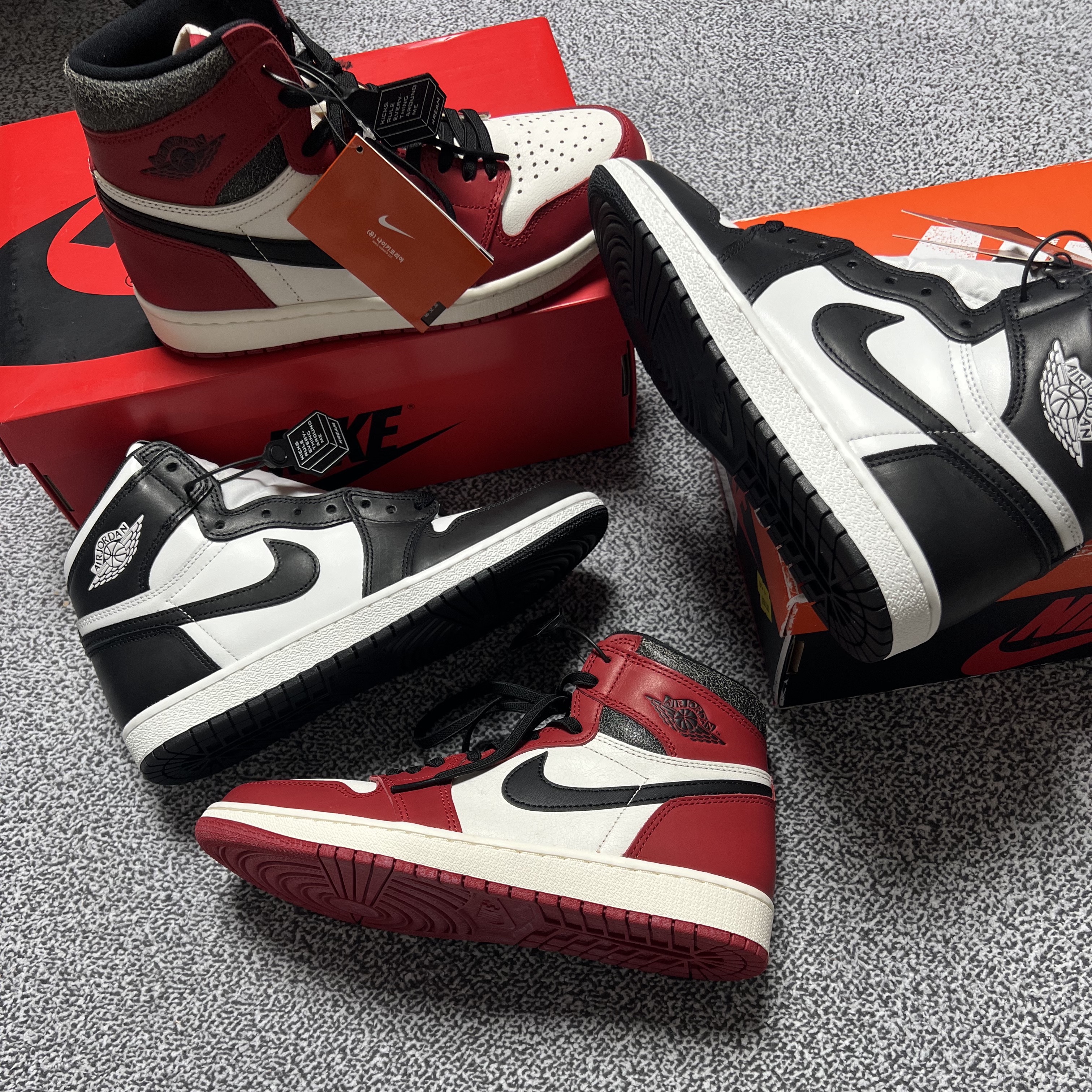 Jordan 1 High 85 Black White, Jordan 1 Retro High OG Chicago 2022 착용 스타일