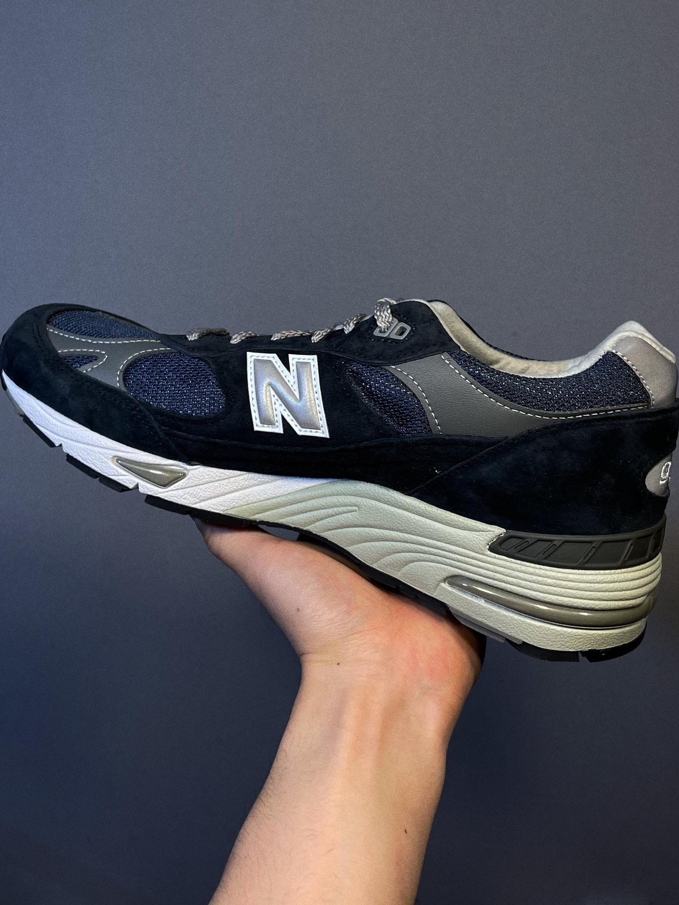 New Balance 991 Made in UK Navy 착용 스타일 - 4