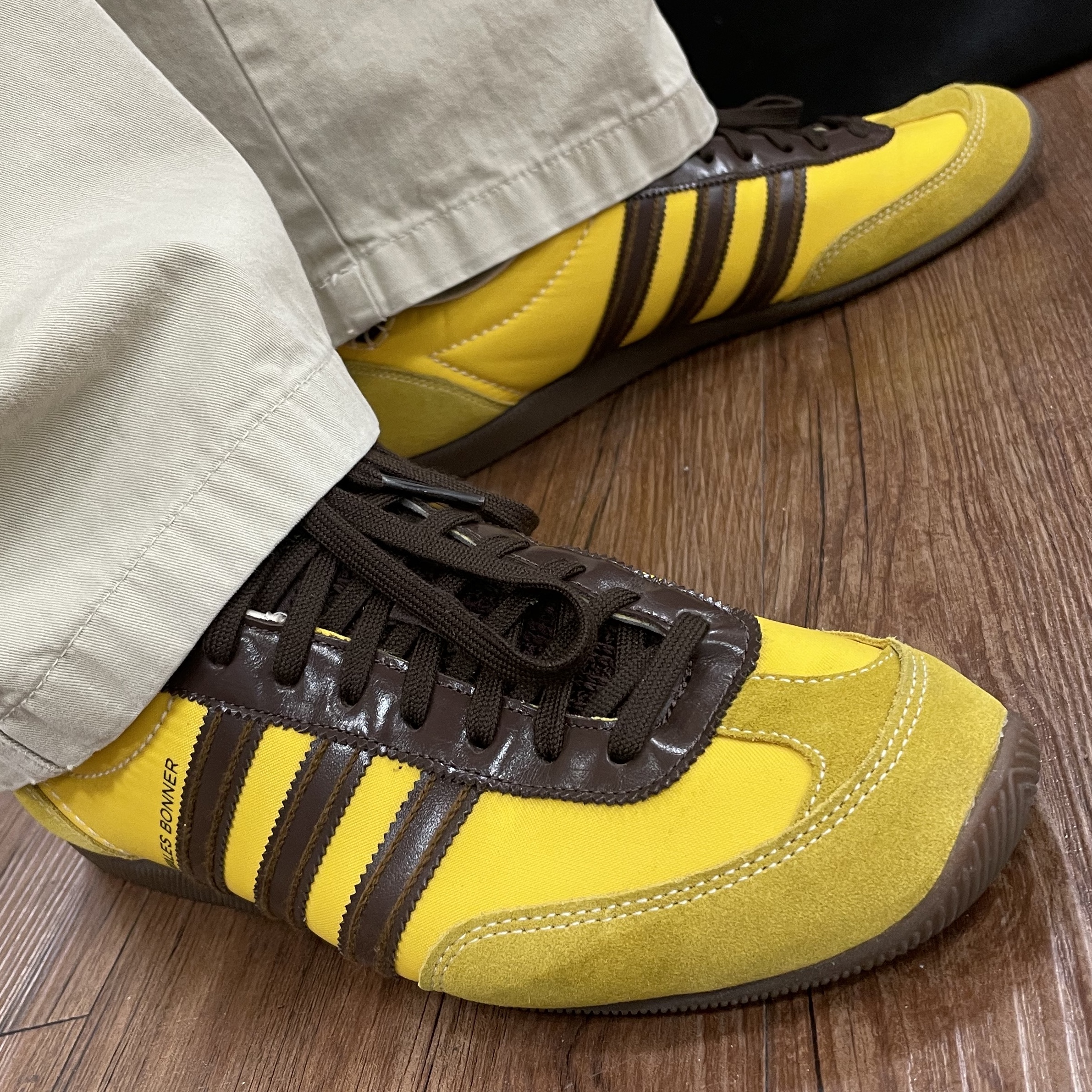 Adidas x Wales Bonner Japan Shoes Hazy Yellow Dark Brown 착용 스타일
