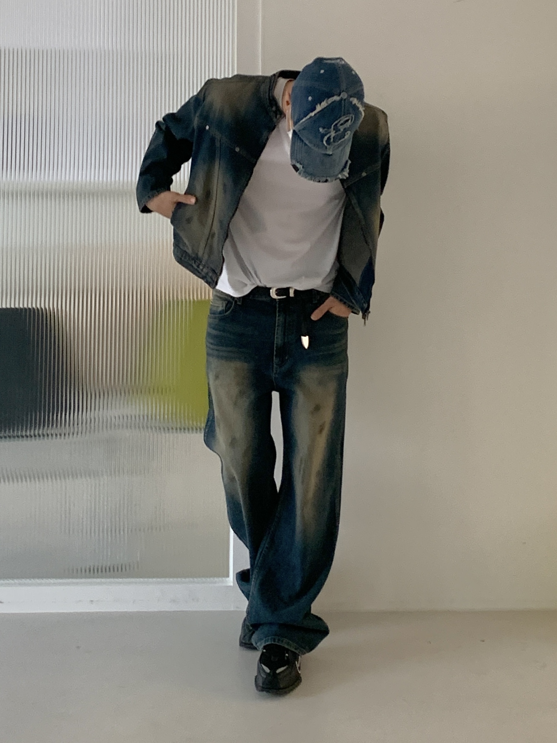 Our Legacy Belt 2cm Leather Black, Nike x Martine Rose Shox MR4 Black 착용 스타일 - 1