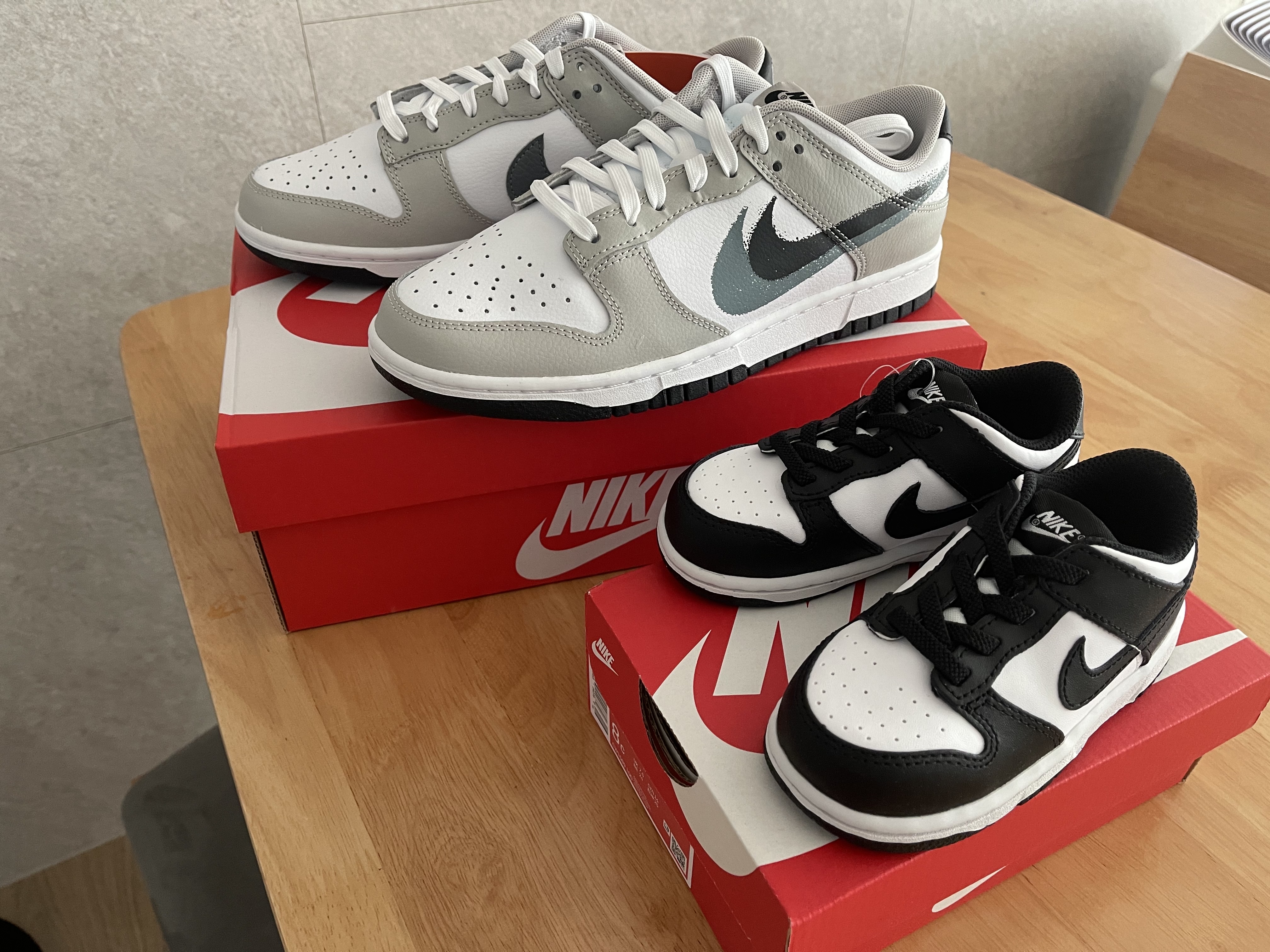 Nike Dunk Low Cool Grey White, (TD) Nike Dunk Low Black 착용 스타일 - 1