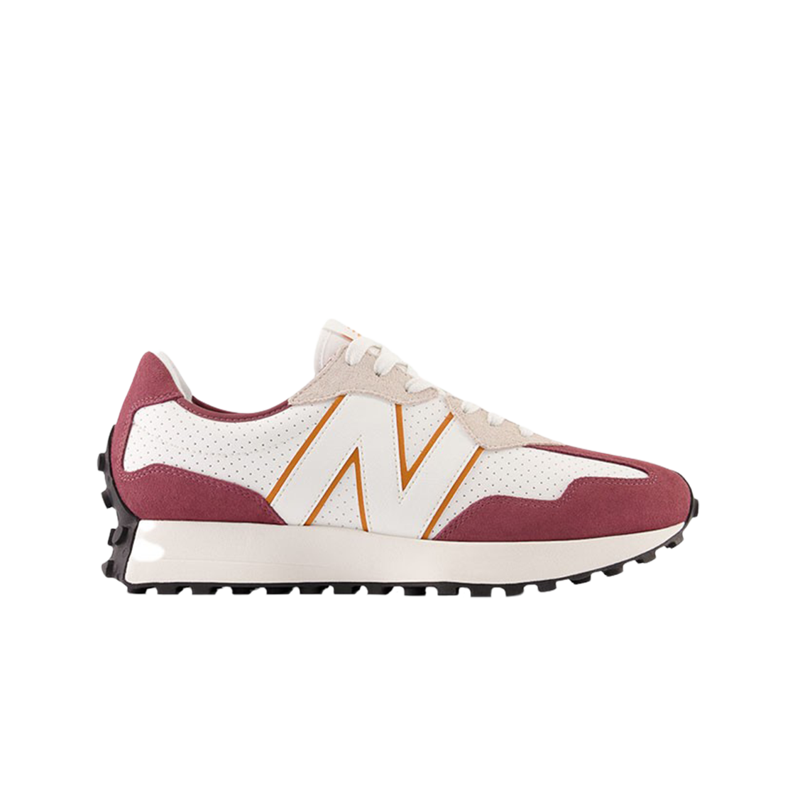 MS327NG New Balance 327 White Burgundy - 대표 이미지 #1