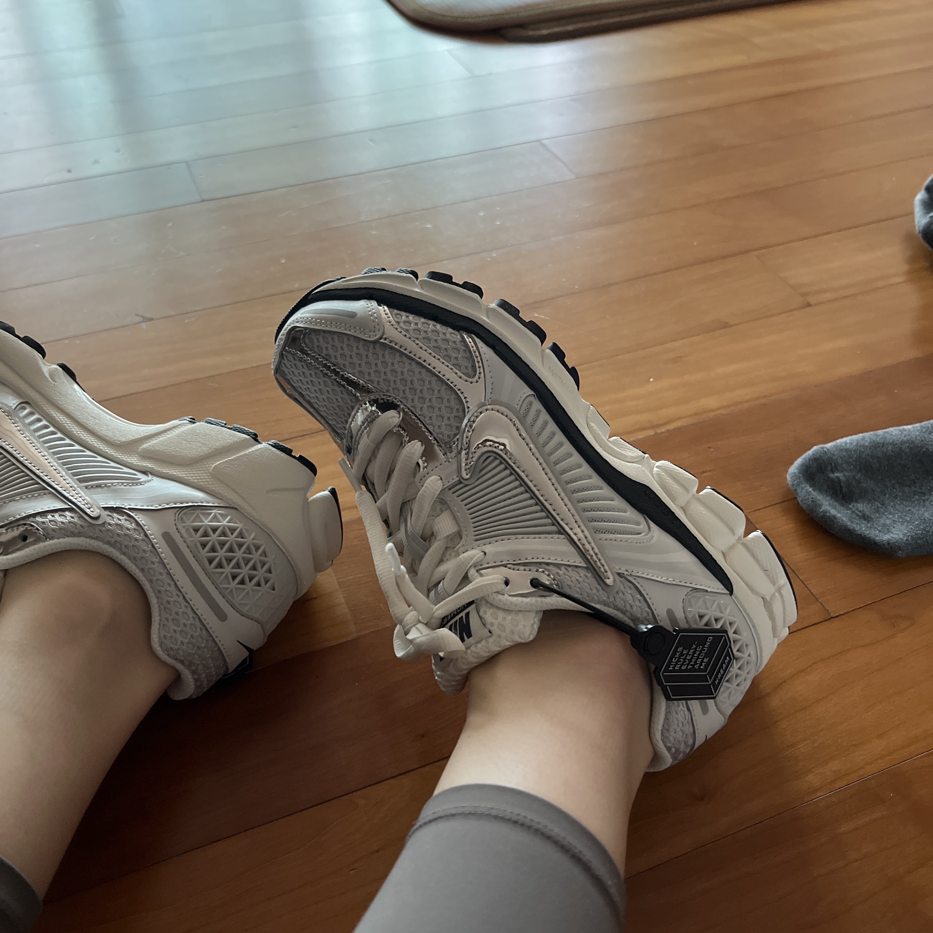 (W) Nike Zoom Vomero 5 Photon Dust and Metallic Silver 착용 스타일