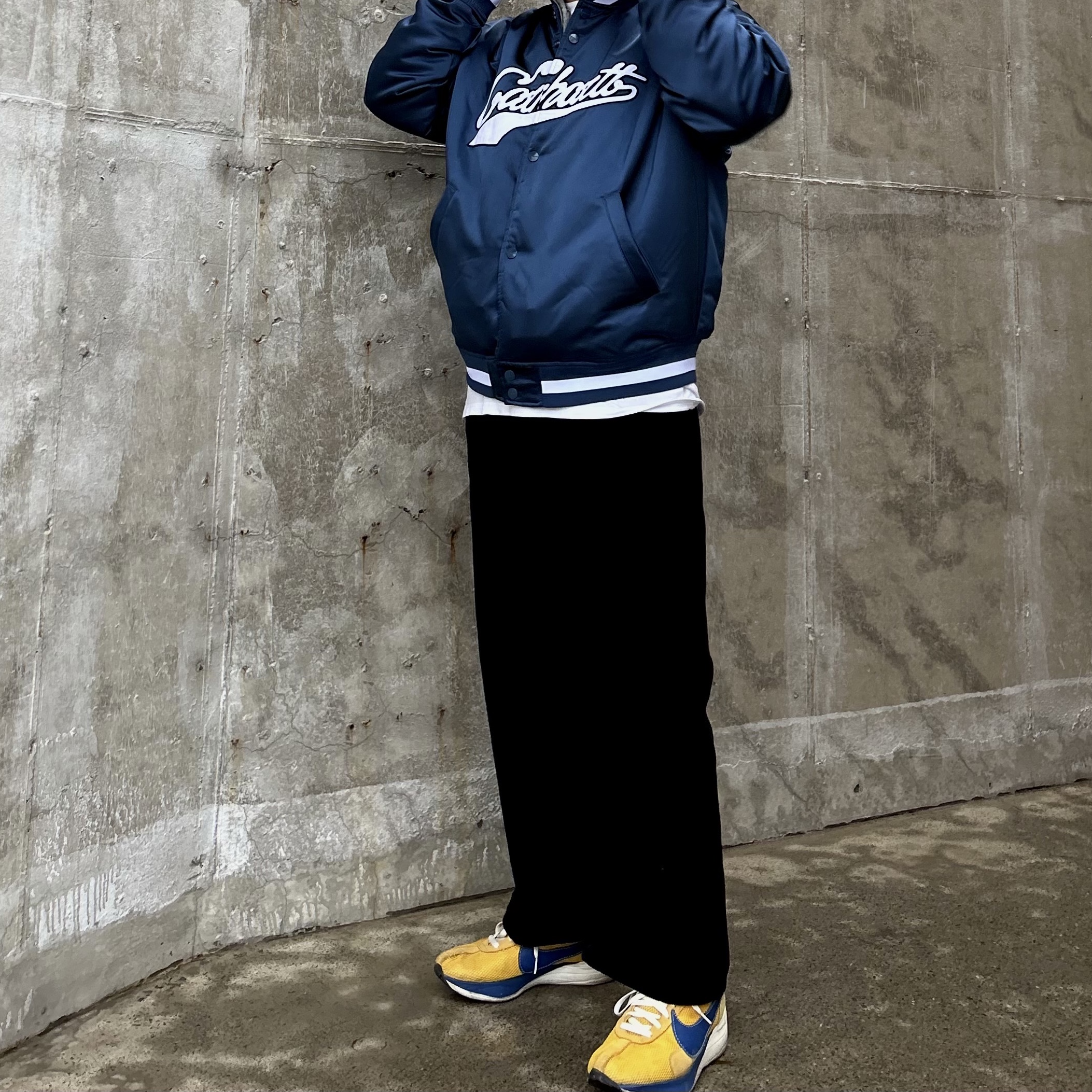 Nike Moon Racer Yellow Ochre Gym Blue 착용 스타일 - 1