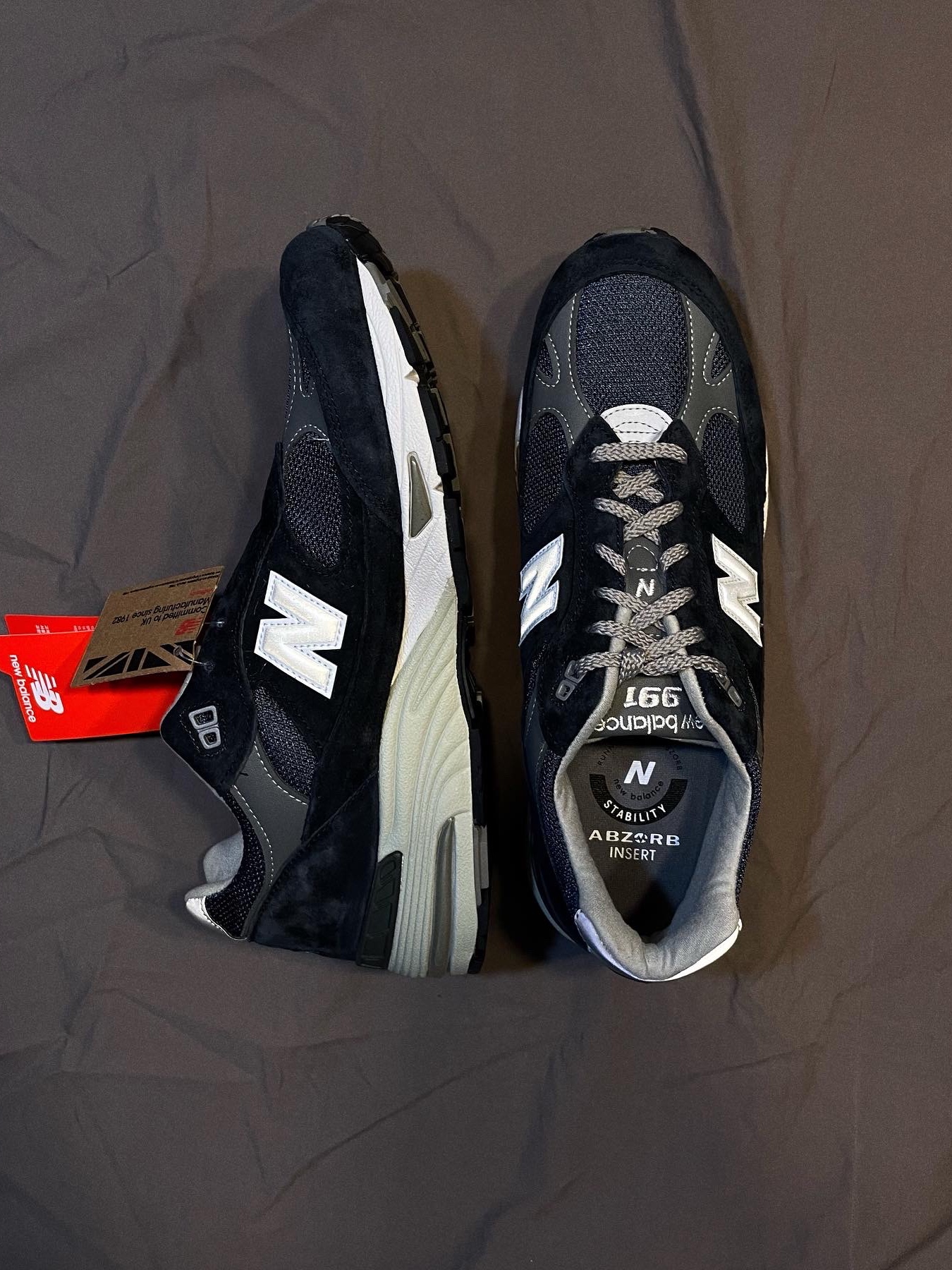 New Balance 991 Made in UK Navy 착용 스타일 - 1