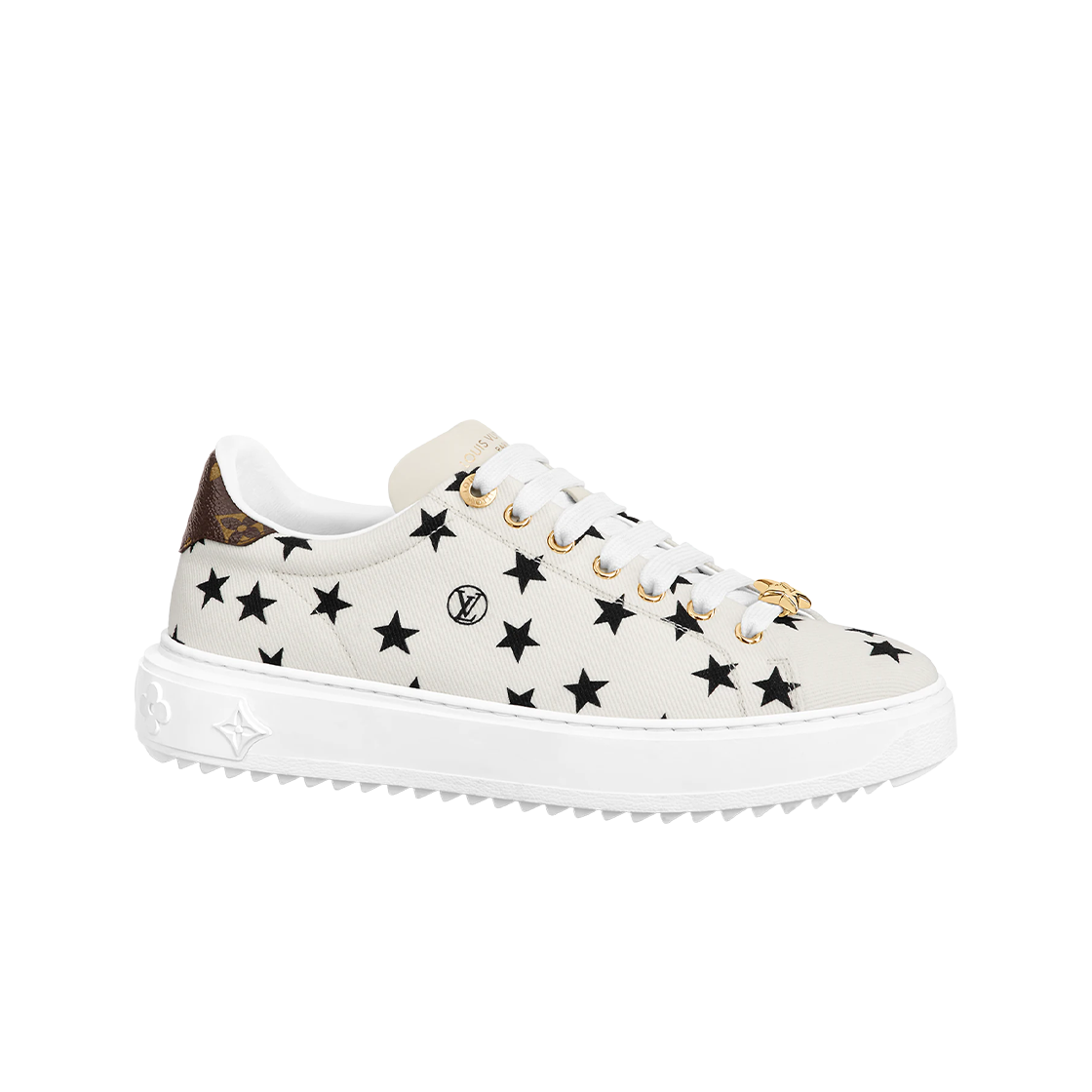(W) 루이비통 타임 아웃 스니커즈 블랙 화이트((W) Louis Vuitton Time Out Sneakers Black White) - 1