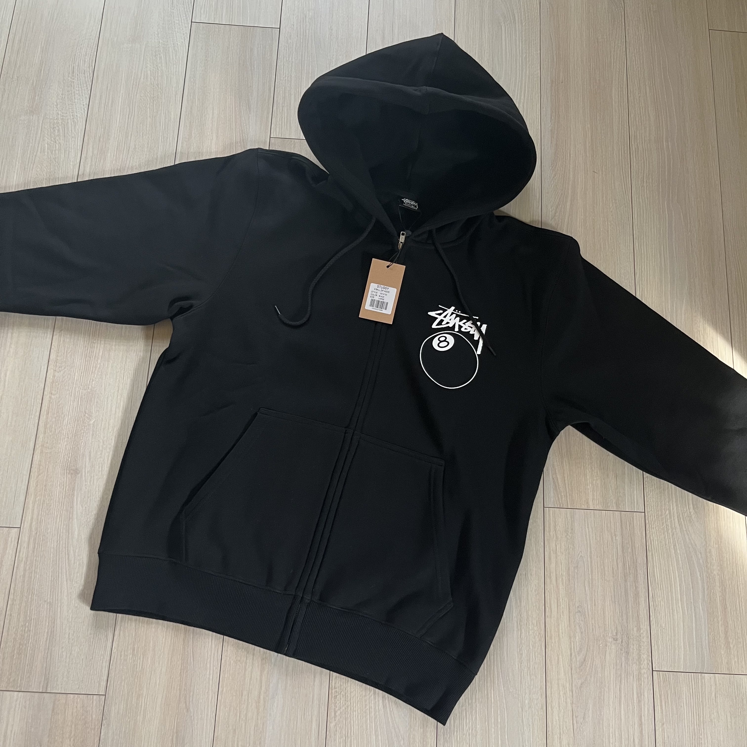 Stussy 8 Ball Zip Hoodie Black - 22FW 착용 스타일 - 2