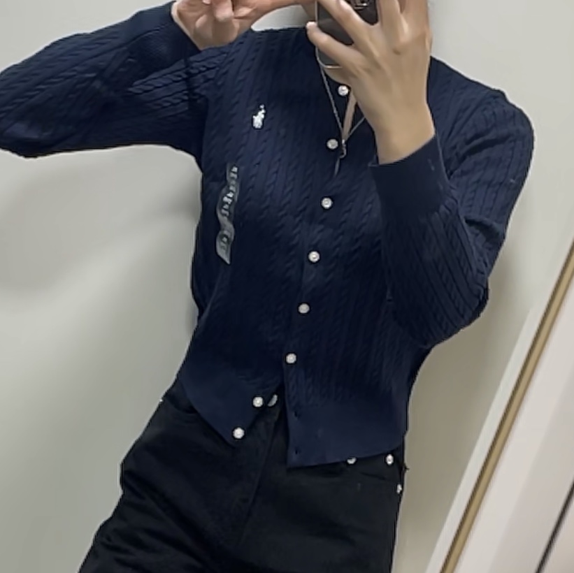 [30% 적립] Polo Ralph Lauren Children Mini Cable Cotton Cardigan Hunter Navy 착용 스타일