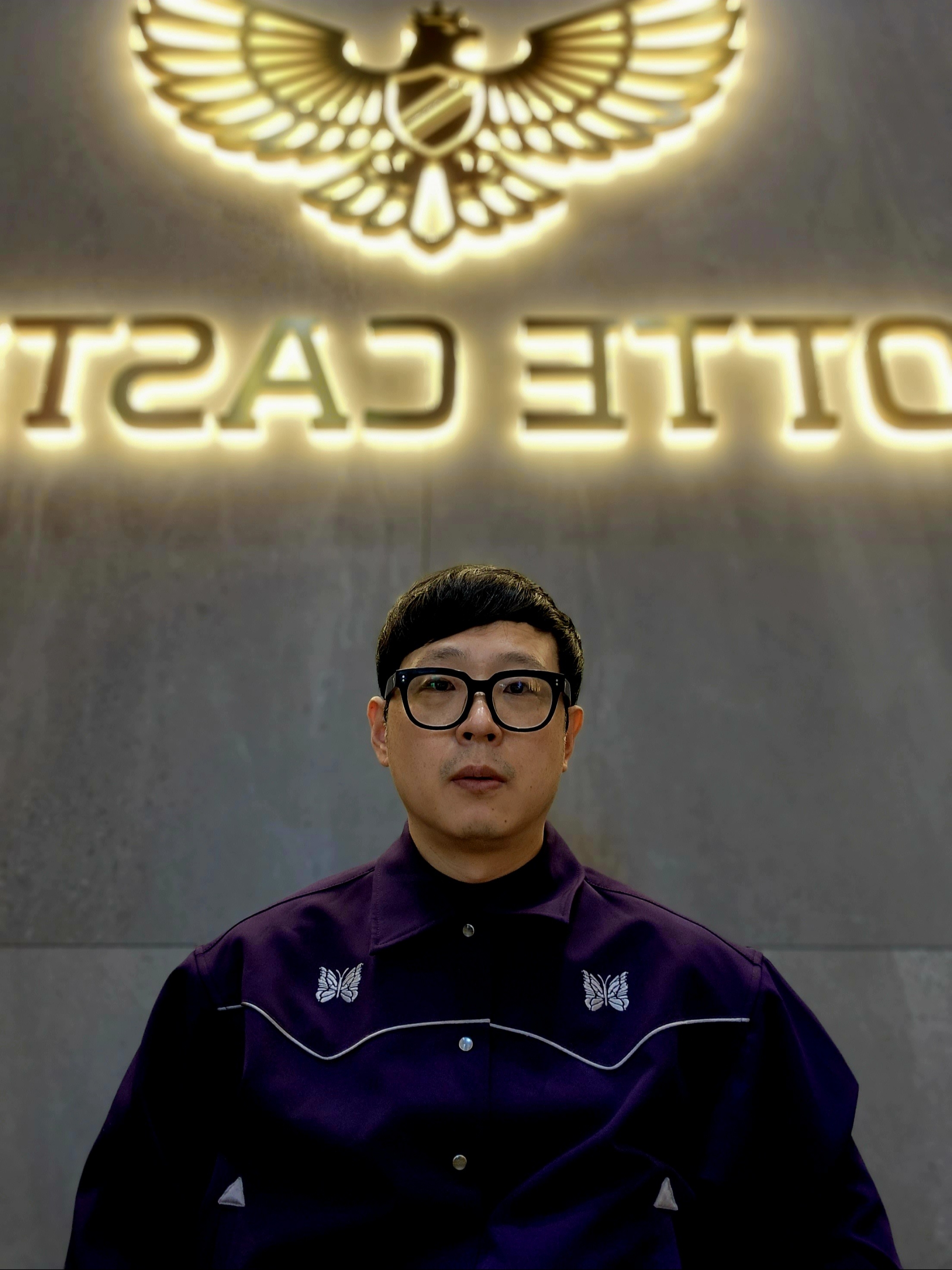Needles Piping Cowboy Jacket Dark Purple 착용 스타일 - 1