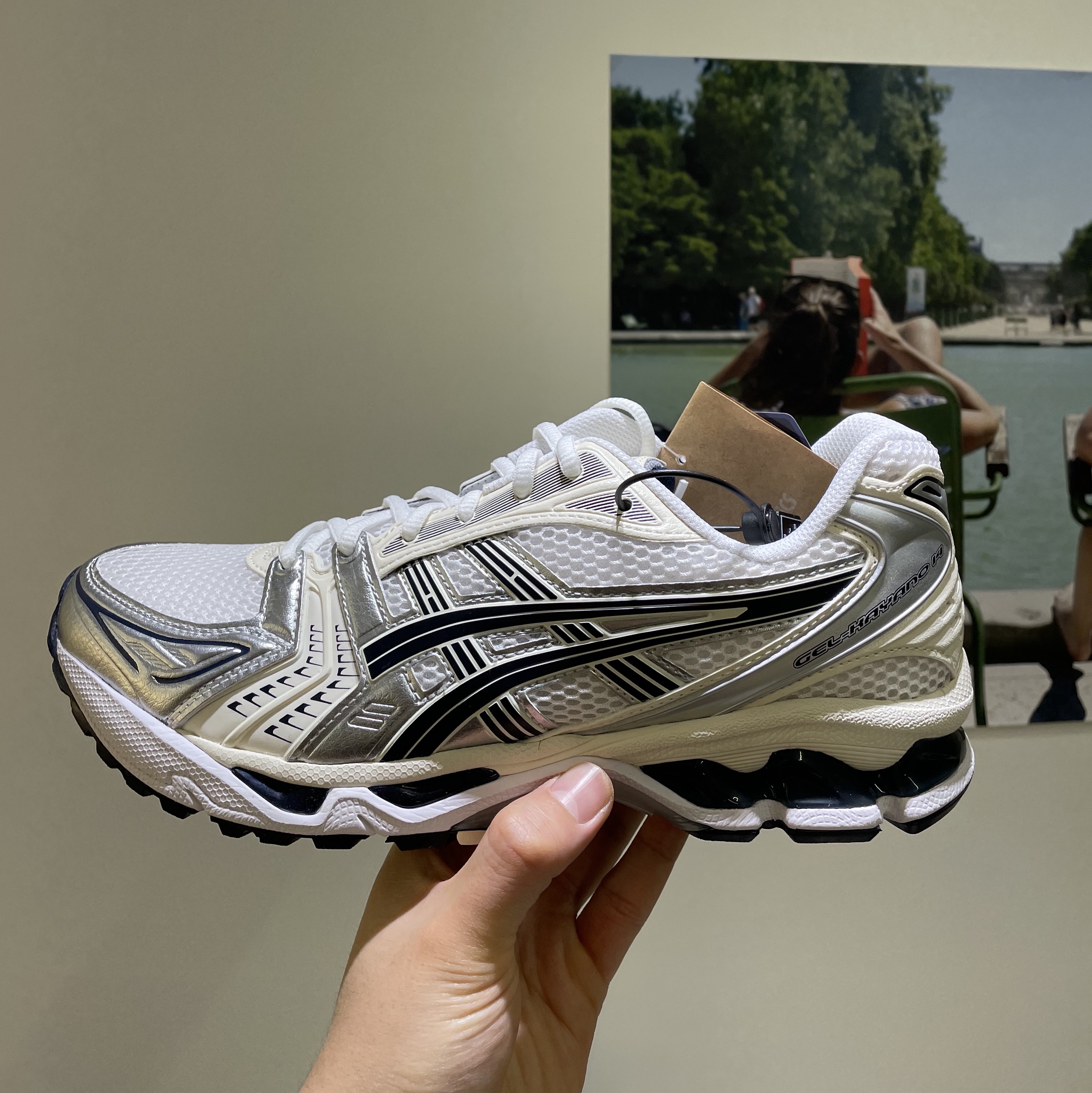 (W) Asics Gel-Kayano 14 White Midnight 착용 스타일