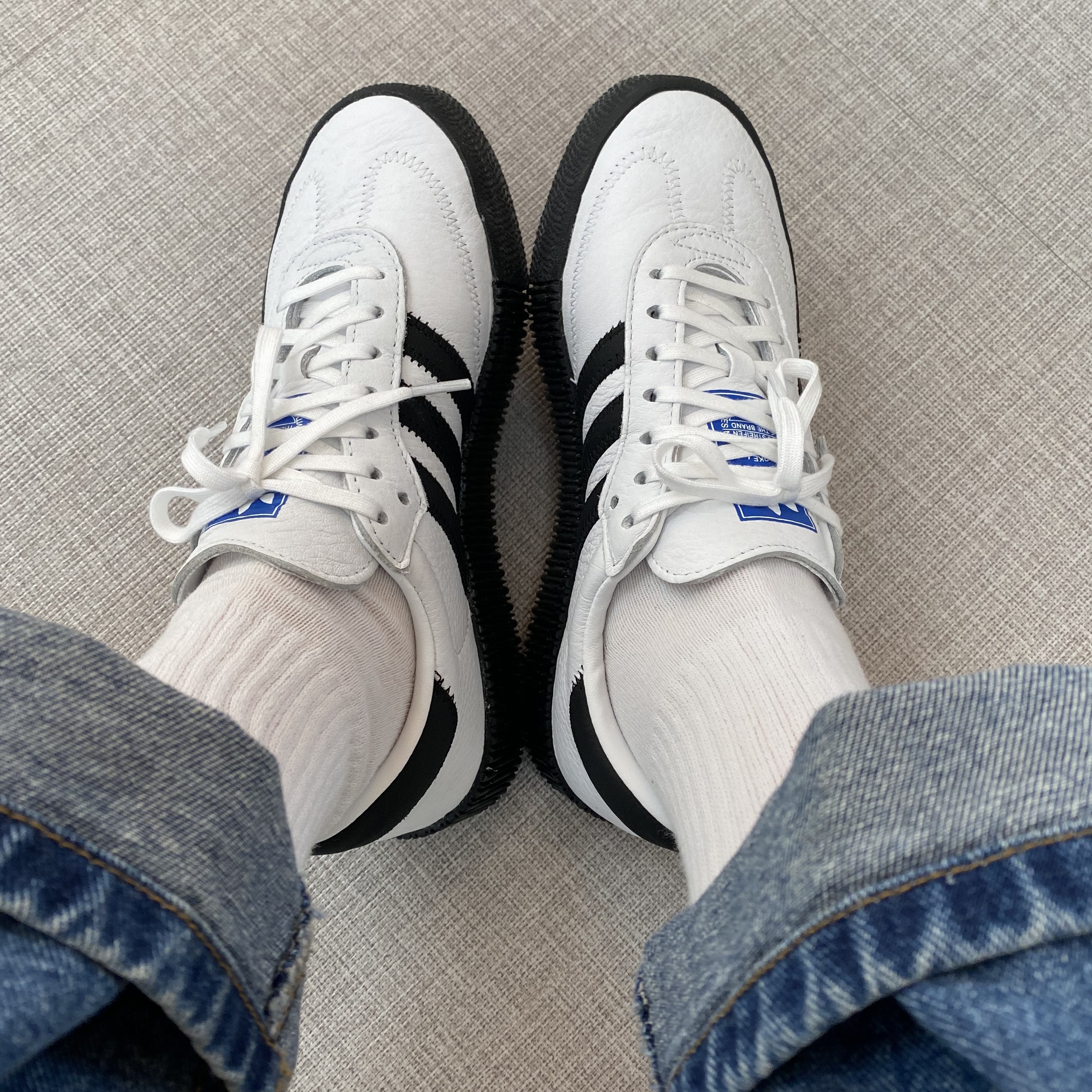(W) Adidas Sambarose White Bluebird 착용 스타일