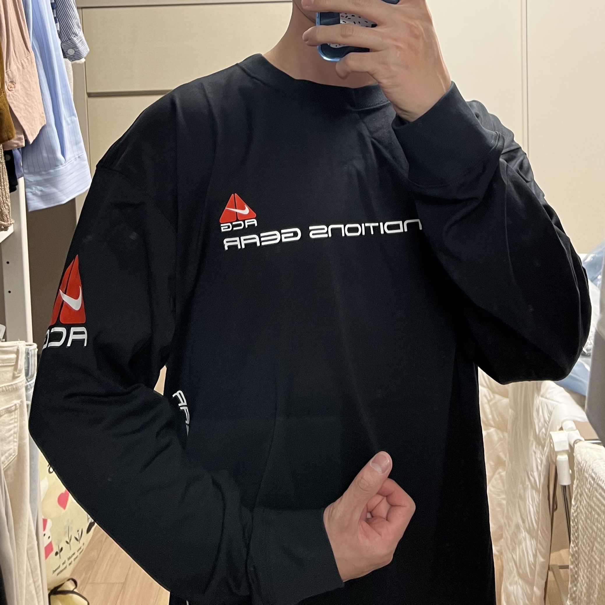 Nike NRG ACG SSNL Lungs Long Sleeve T-Shirt Black - US/EU 착용 스타일