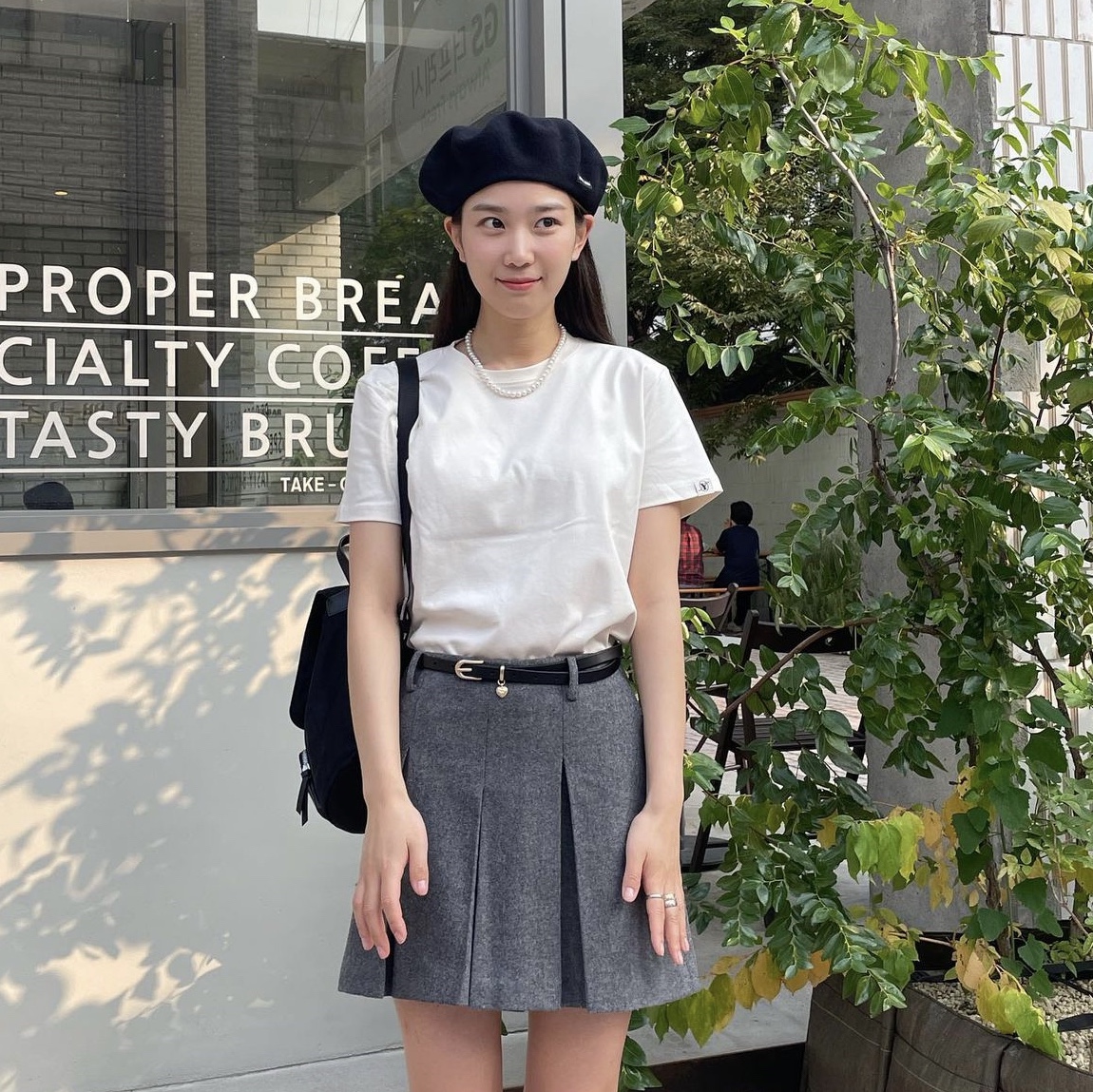 Minitmute Clo Backpack Black 착용 스타일 - 2