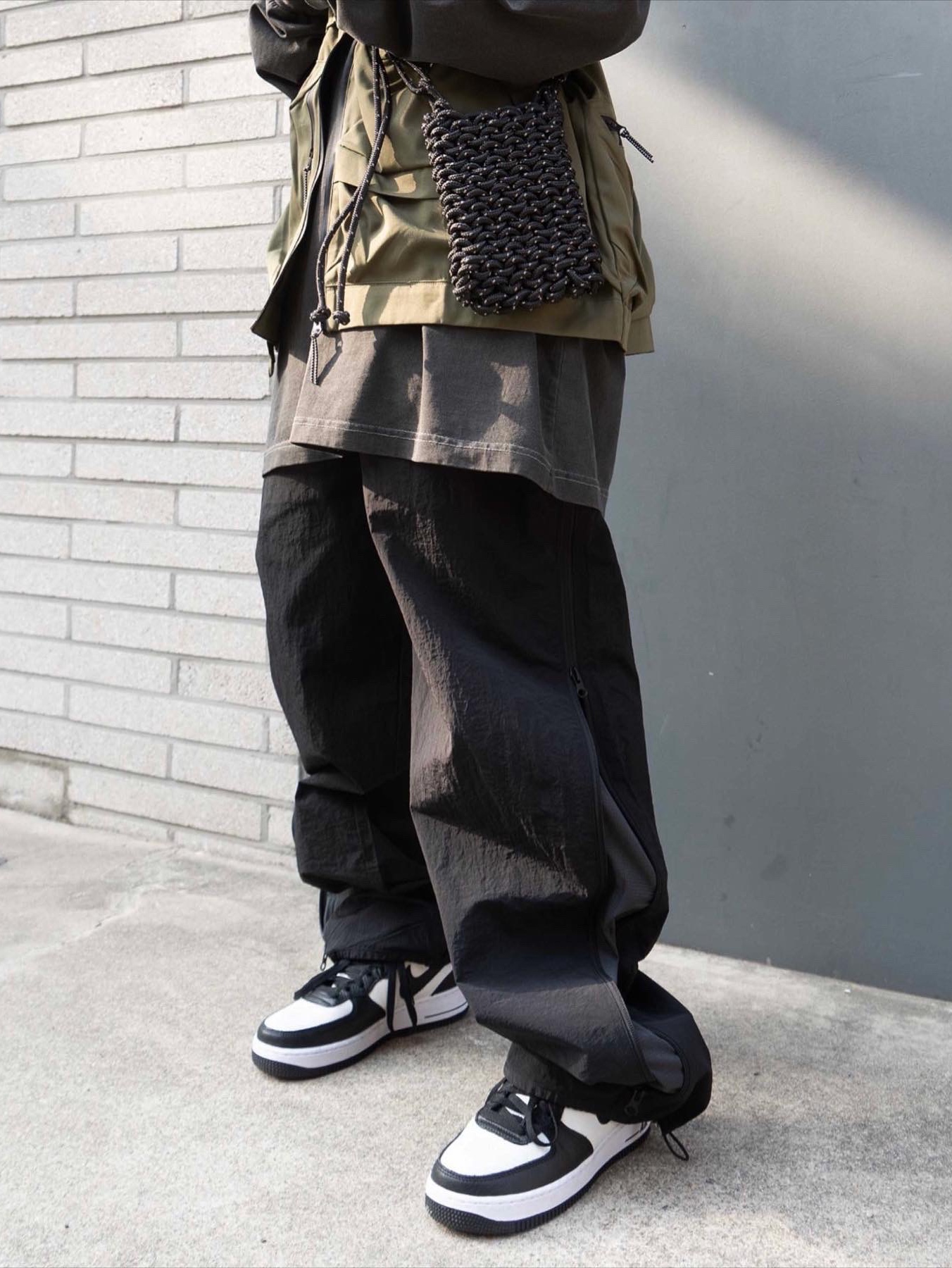 Nike x Stussy Air Force 1 '07 Mid SP Black and Light Bone, Stussy Gore-Tex Strom Shell Solid Hat 착용 스타일 - 3