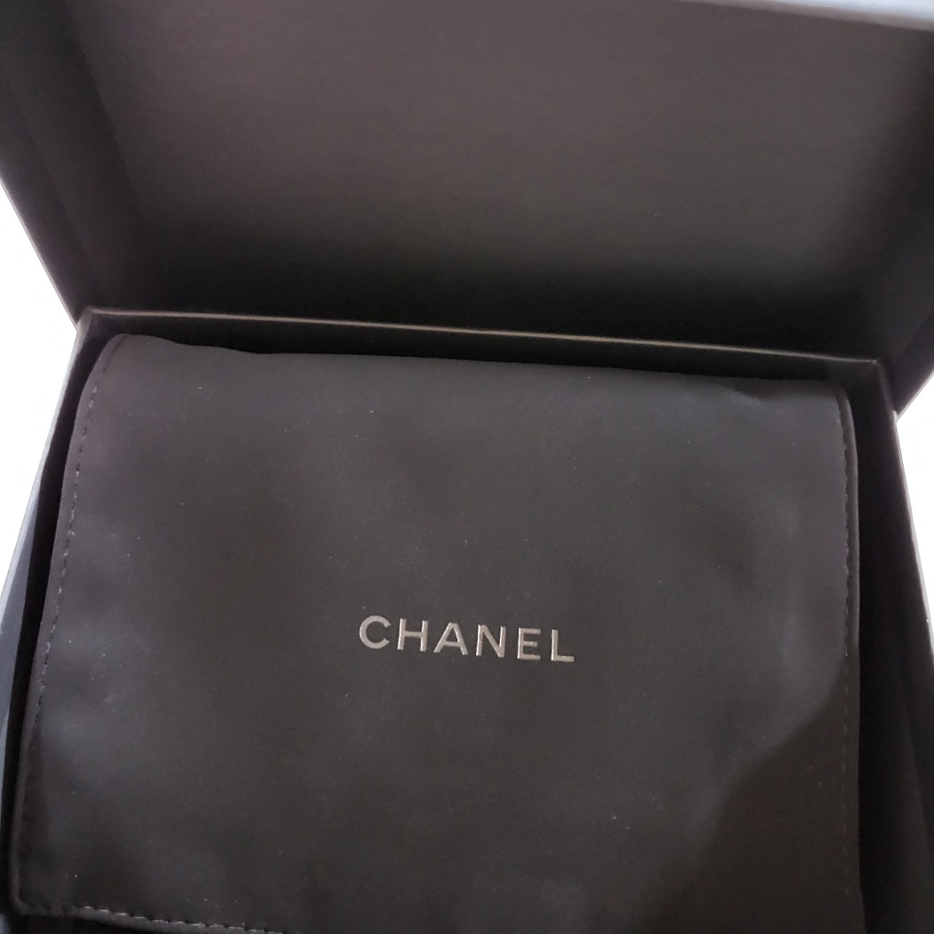 Chanel Small Classic Flap Wallet Grained Calfskin & Silver Black 착용 스타일 - 2