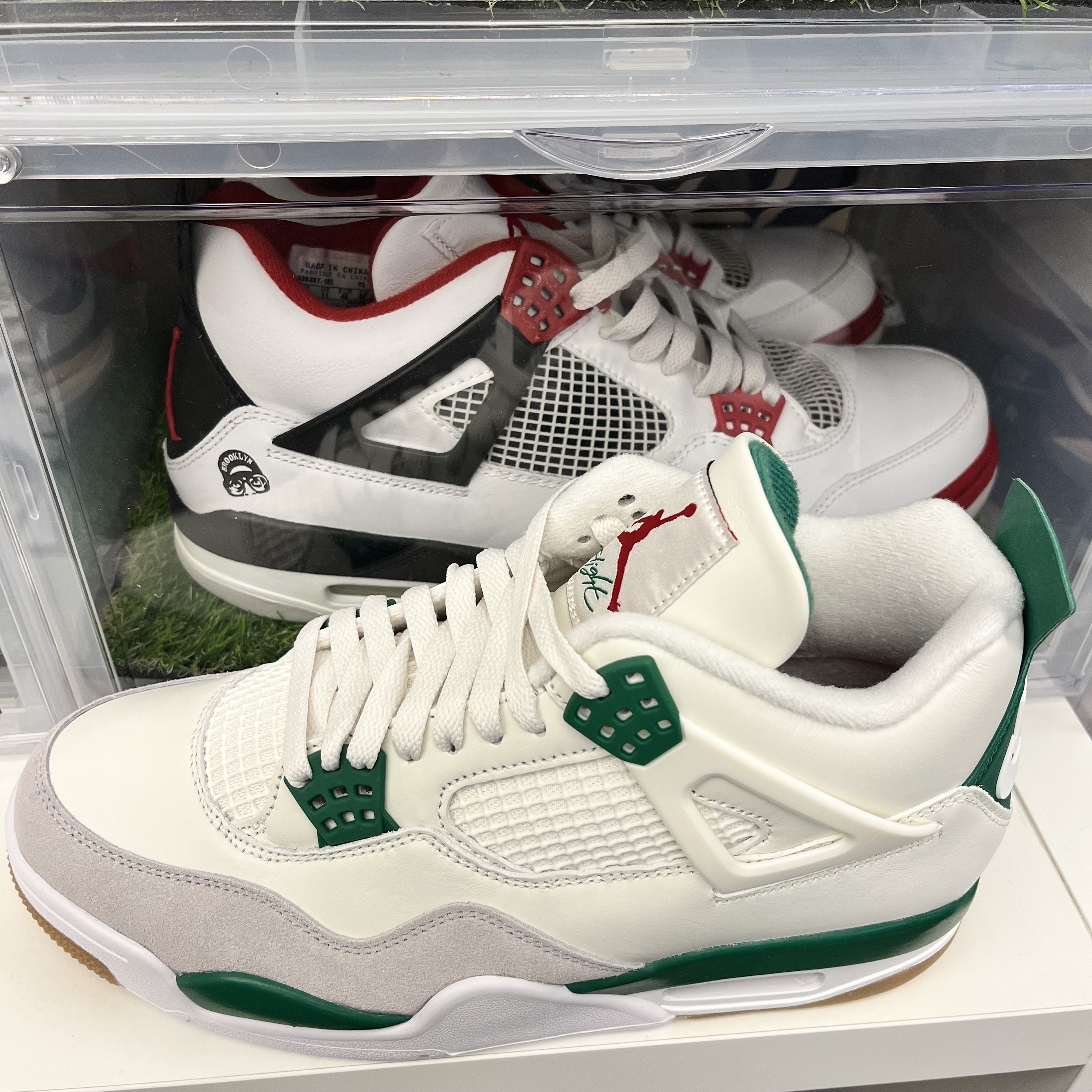 Jordan 4 x Nike SB Retro SP Pine Green 착용 스타일 - 1