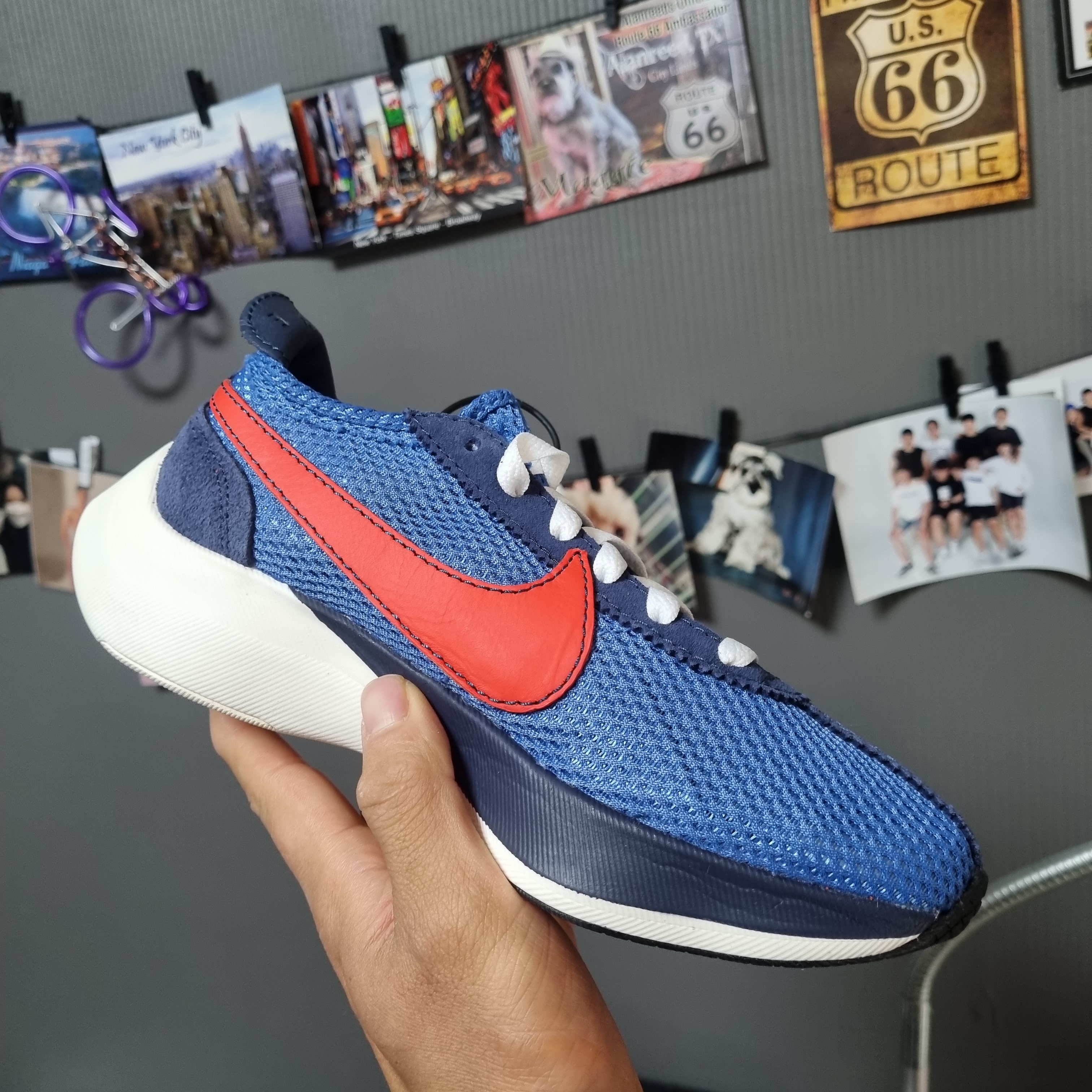 Nike Moon Racer Mountain Blue Team Orange 착용 스타일 - 2